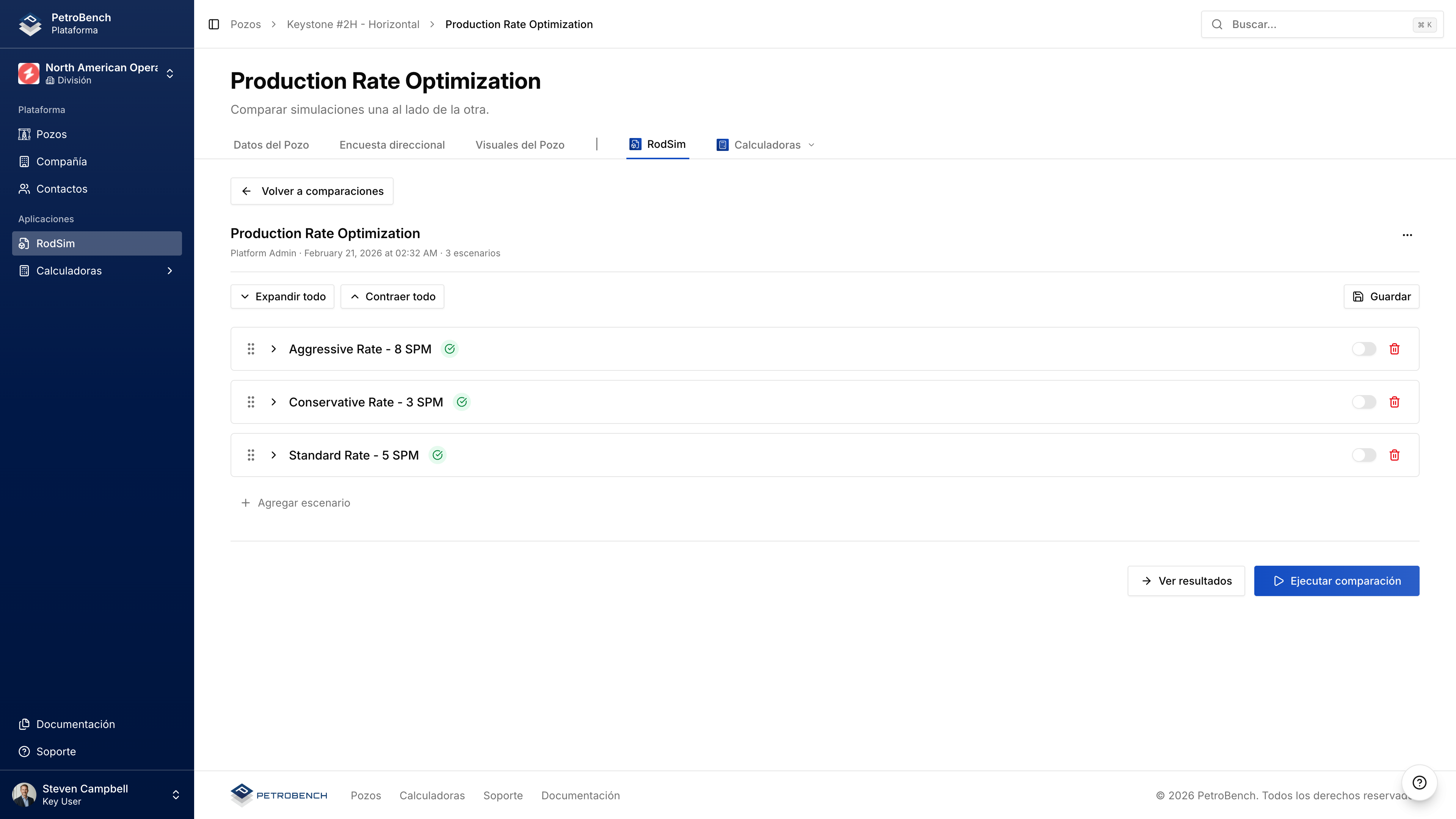 Escenarios de Comparacion