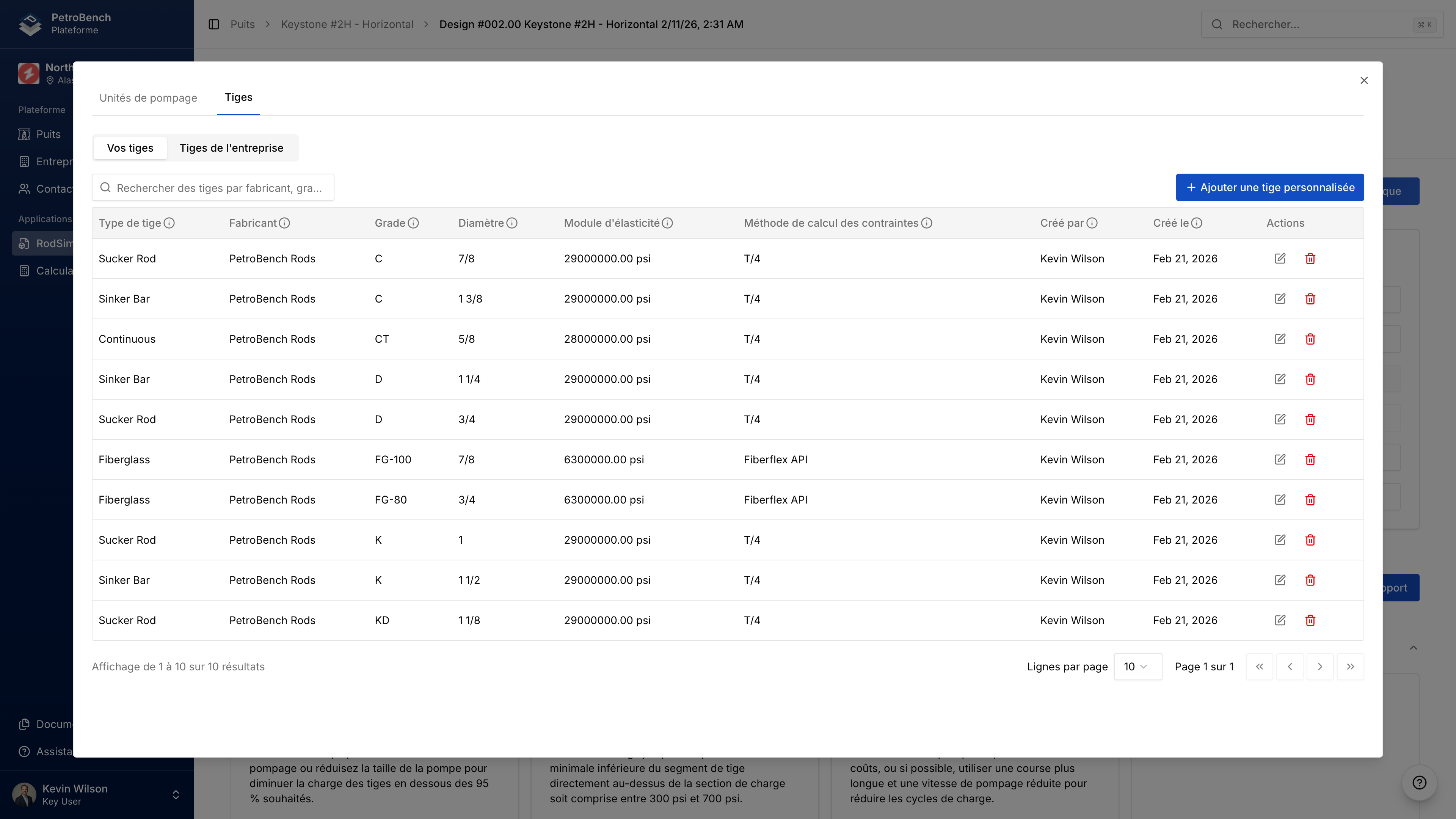 Bibliotheque de Tiges Personnalisees