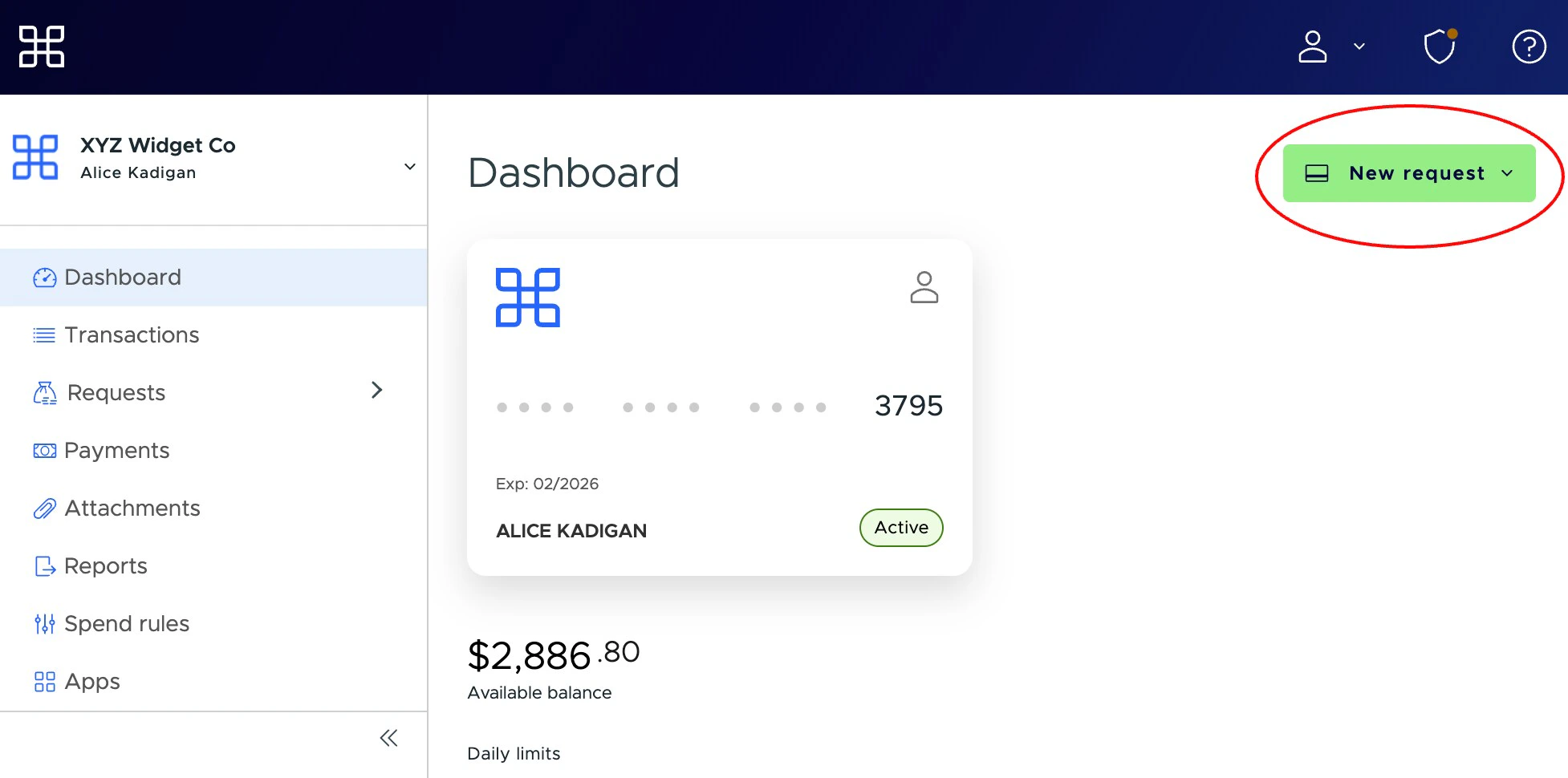 Cardholder Request Funding
