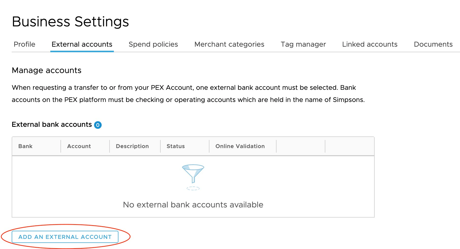 PEX: How to Add a Bank Account