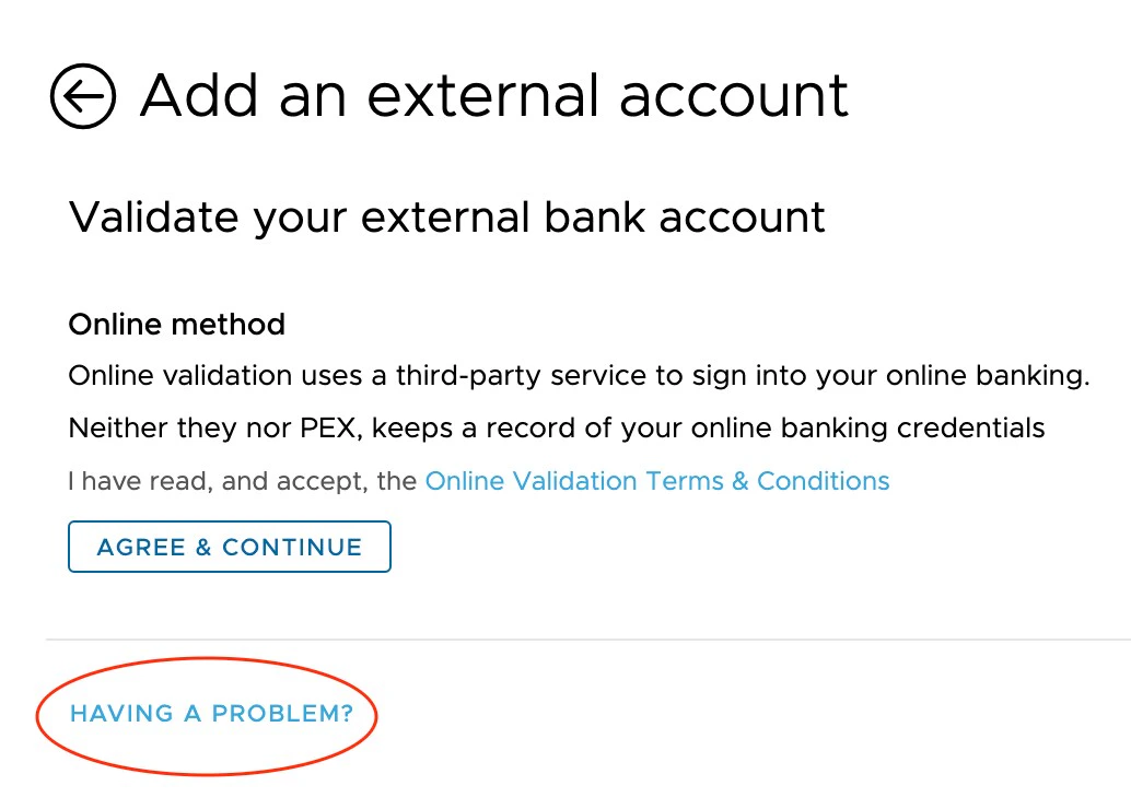 PEX: How to Add a Bank Account