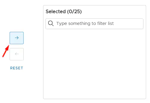 Move vendors to Selected vendors