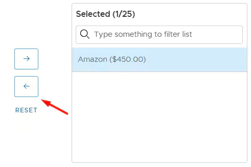 Remove vendor from Selected vendors