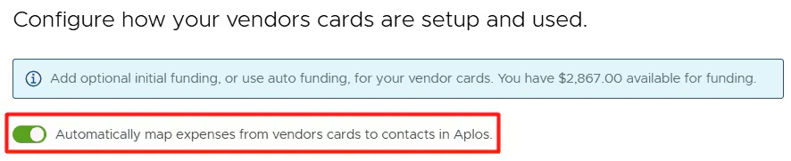 Automatically map expenses to Aplos vendors