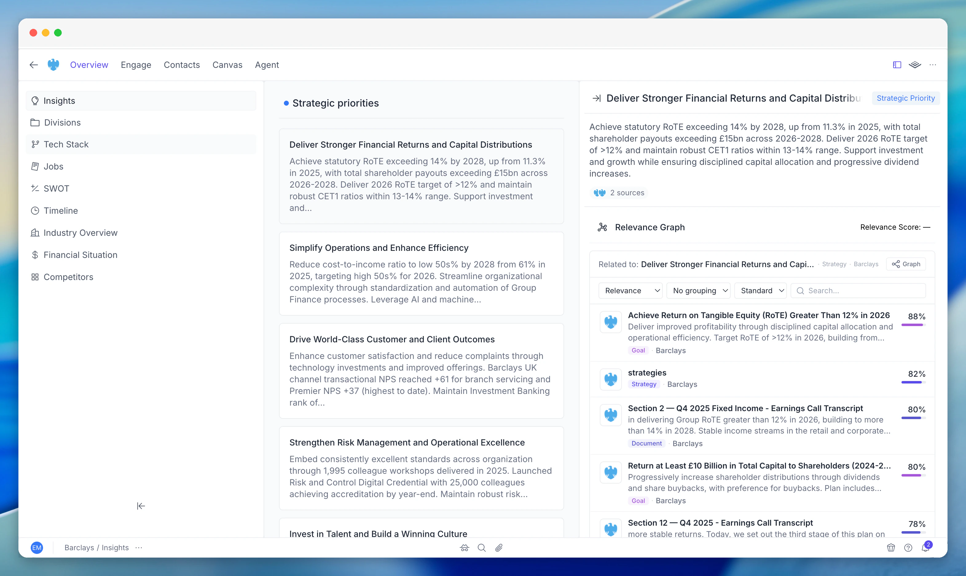Account insight details sidebar in PG:AI V2