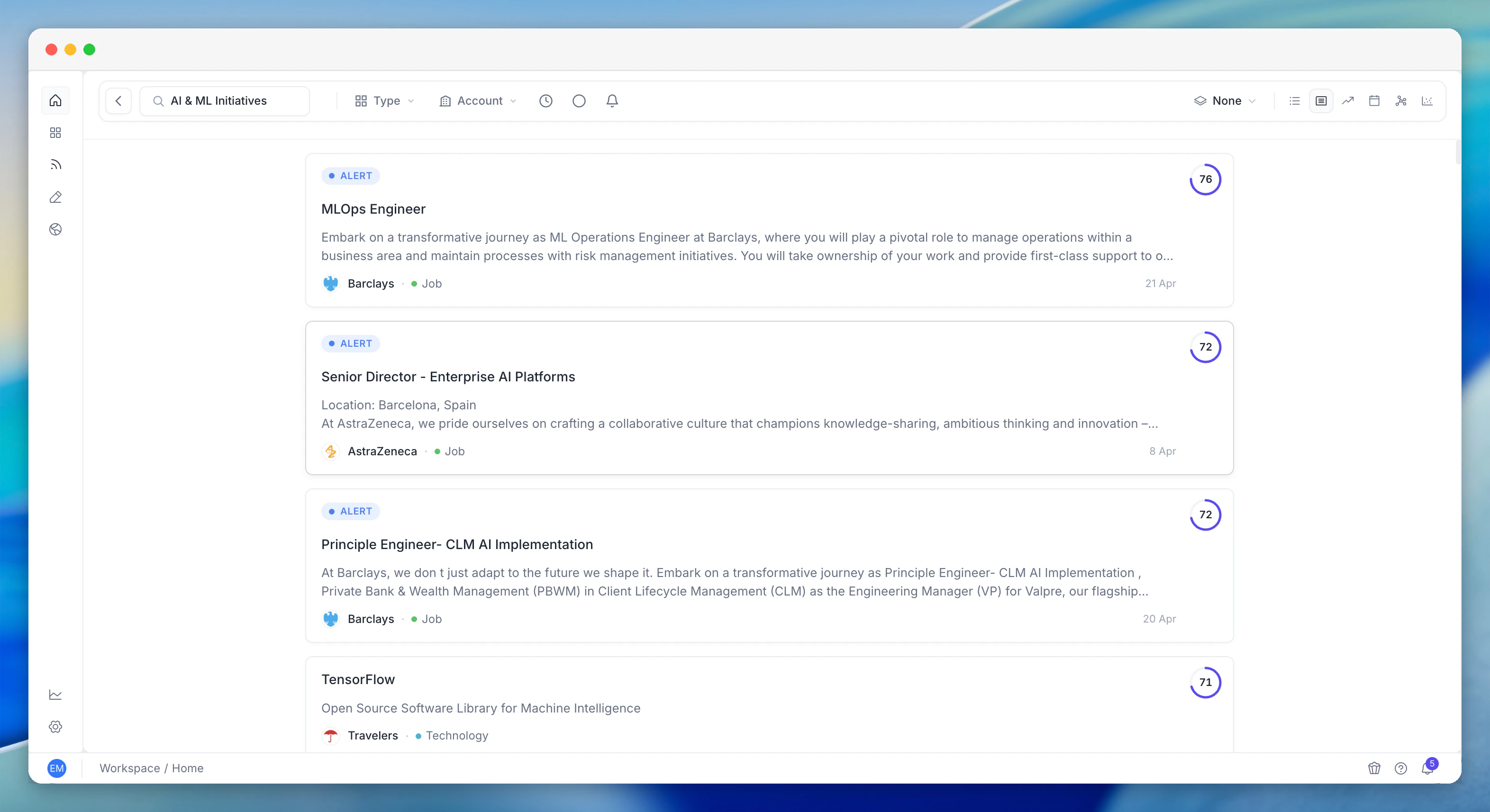 Unified Search results