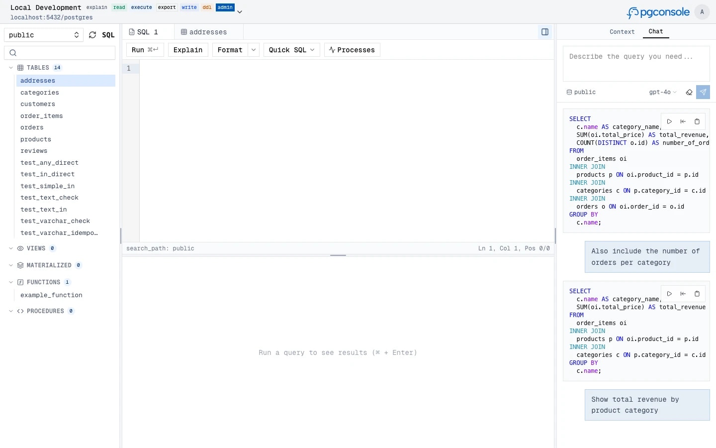 Text-to-SQL conversation