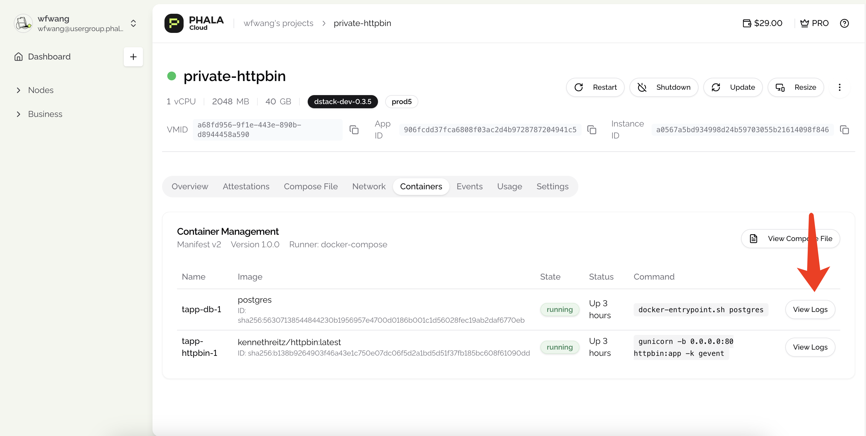 Docker container logs