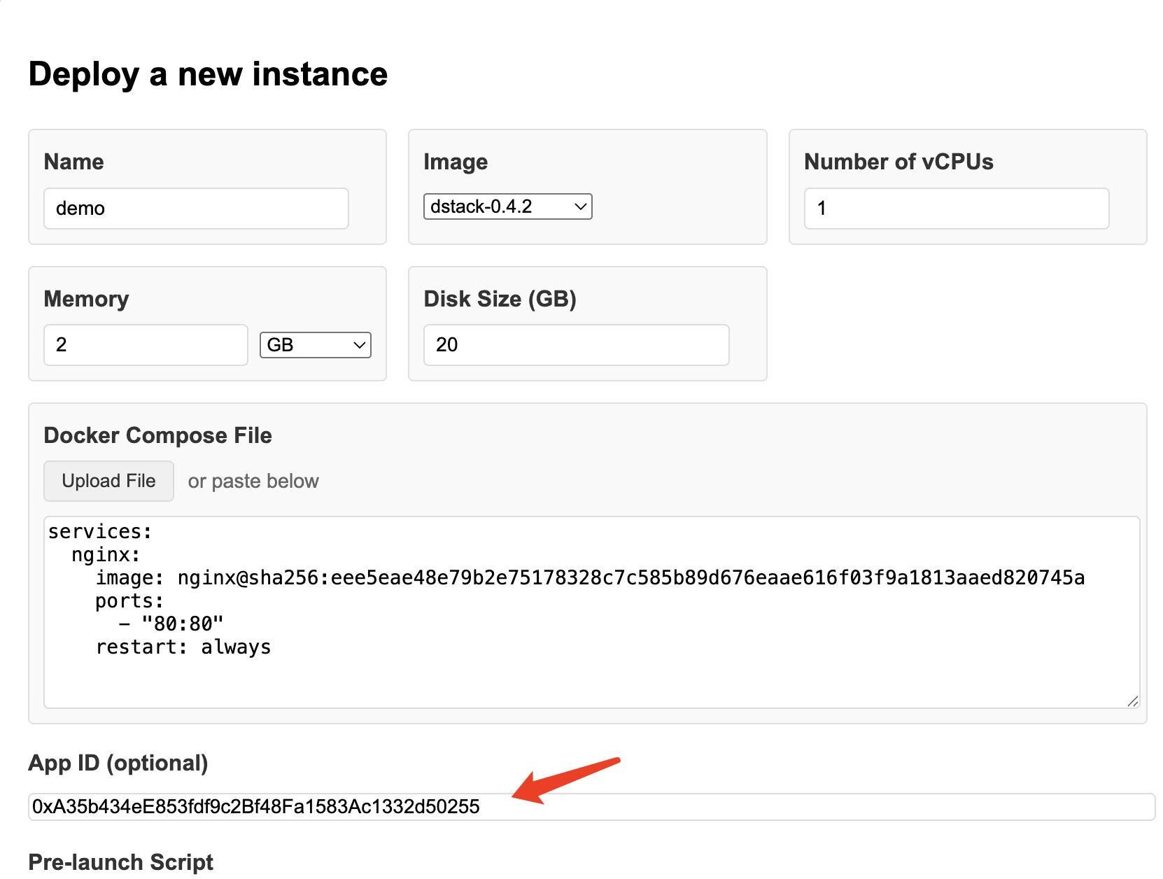 App Deployment Interface