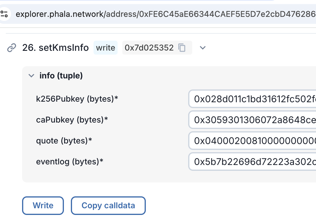 KMS Auth Contract Configuration