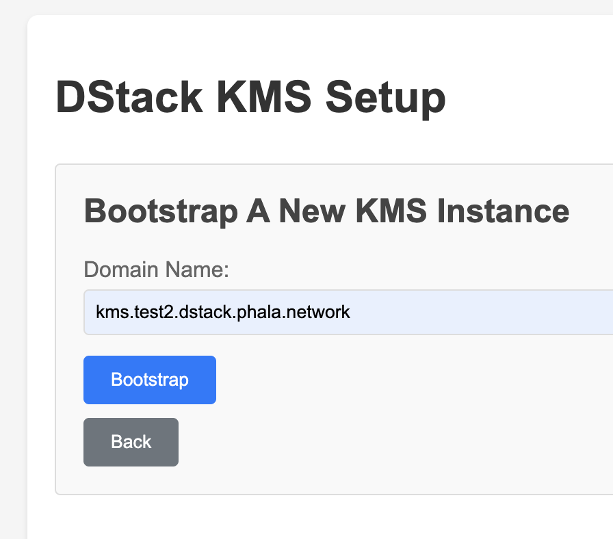 KMS Bootstrap Interface