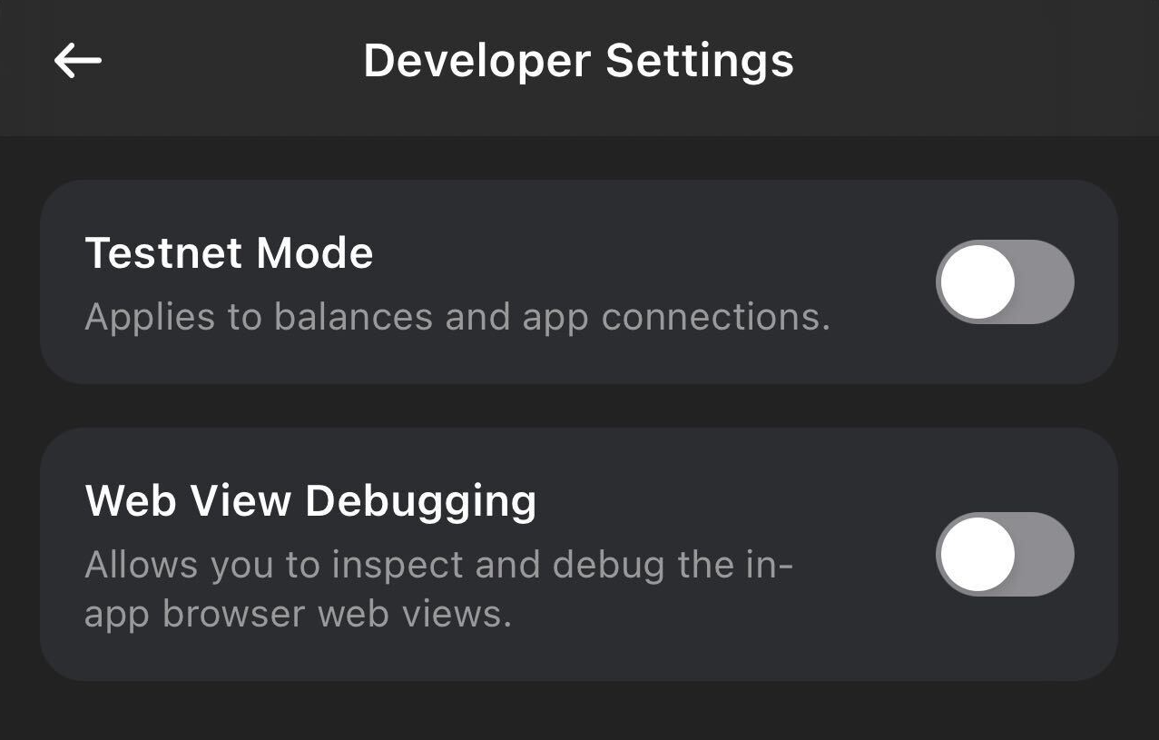 Testnet mode - Phantom developer documentation
