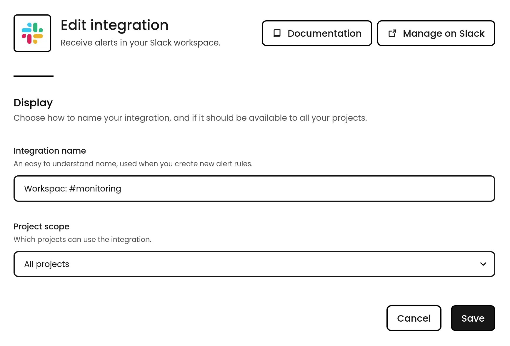 Slack configuration