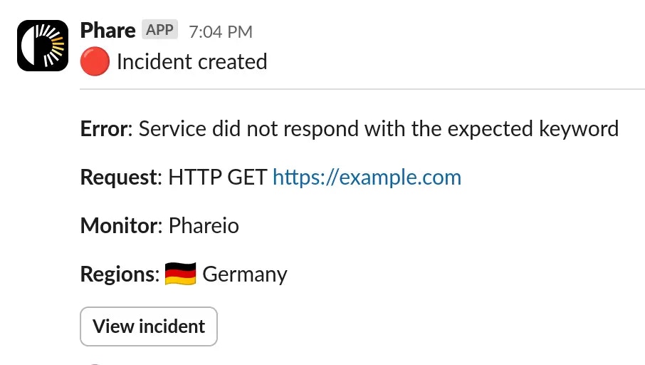 Slack notification