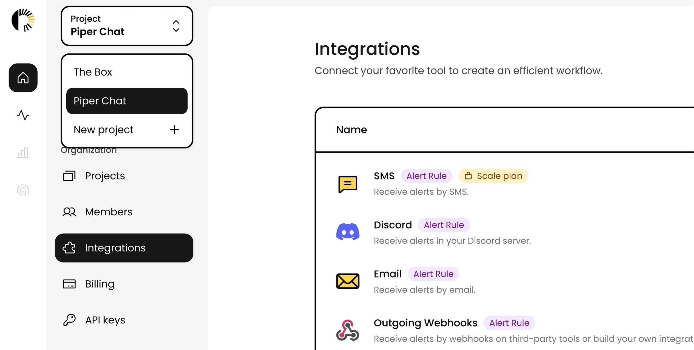 Project selector