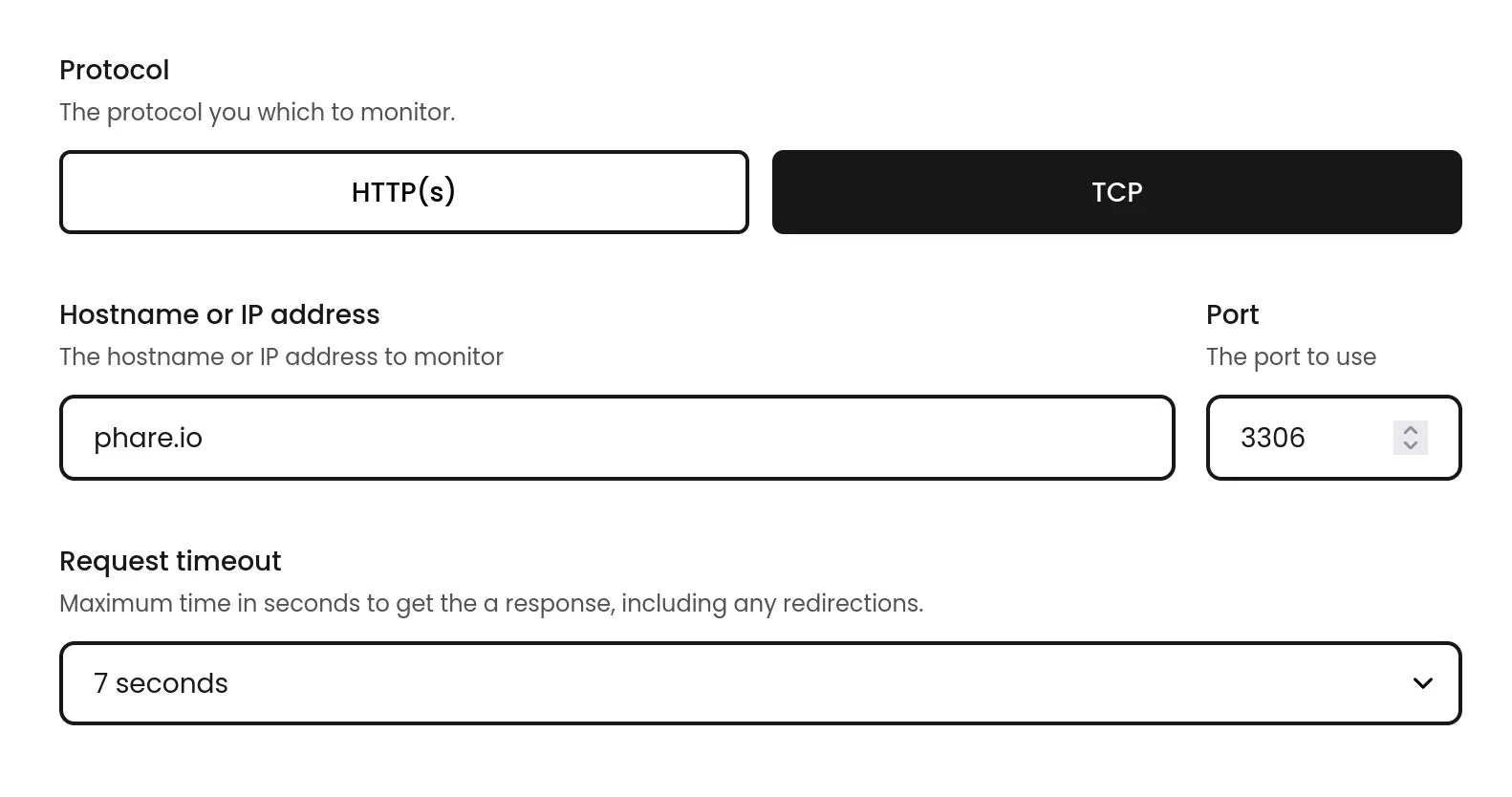 Simplified TCP monitoring