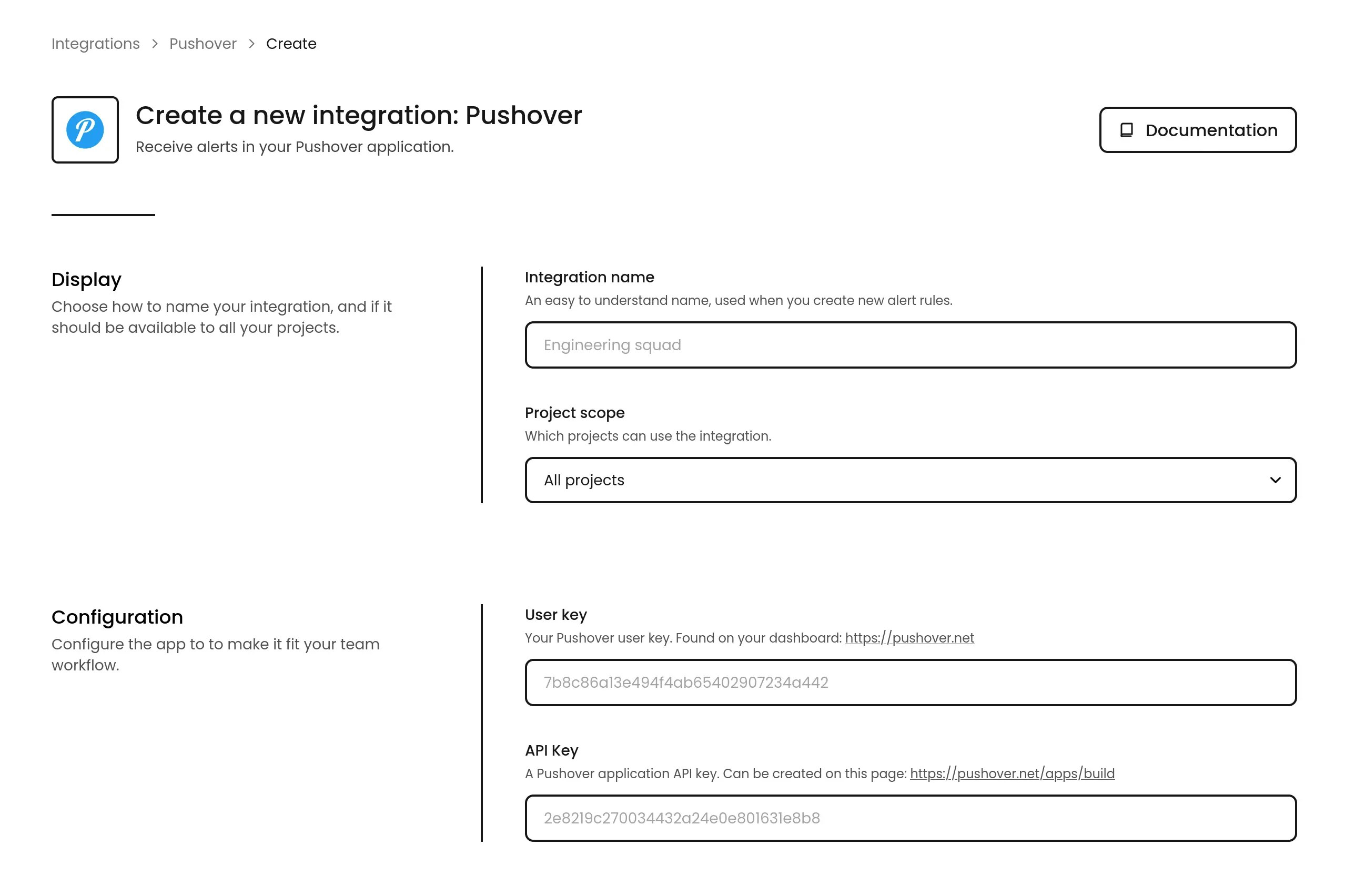 Pushover integration
