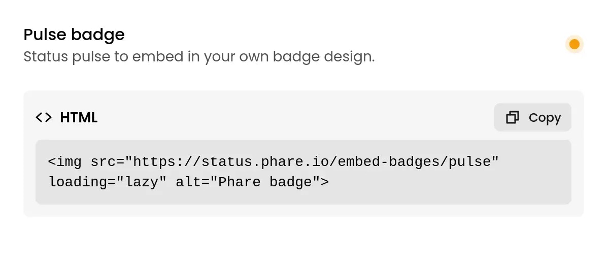 Embed pulse badges