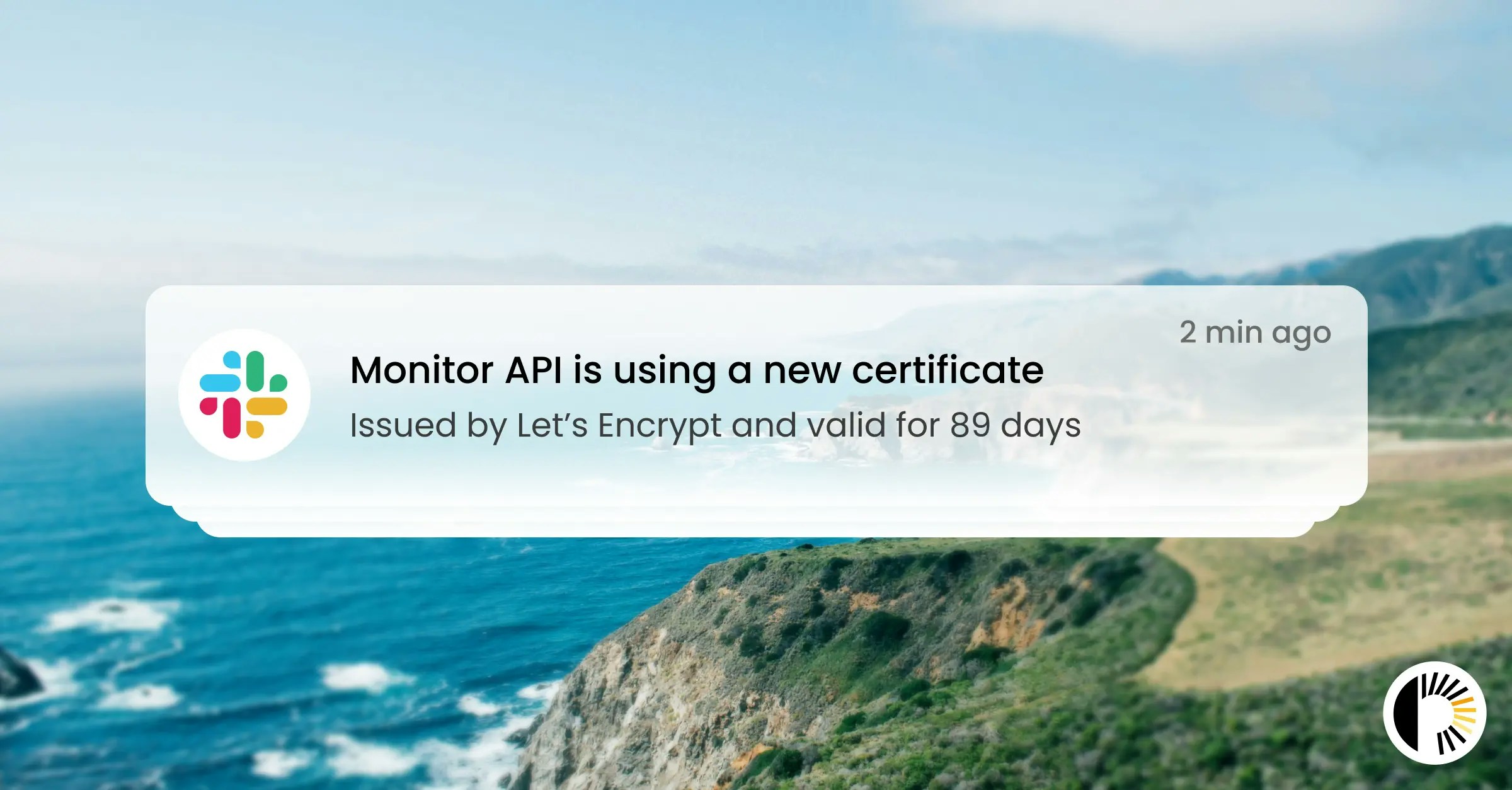 Monitor certificate discovered notification
