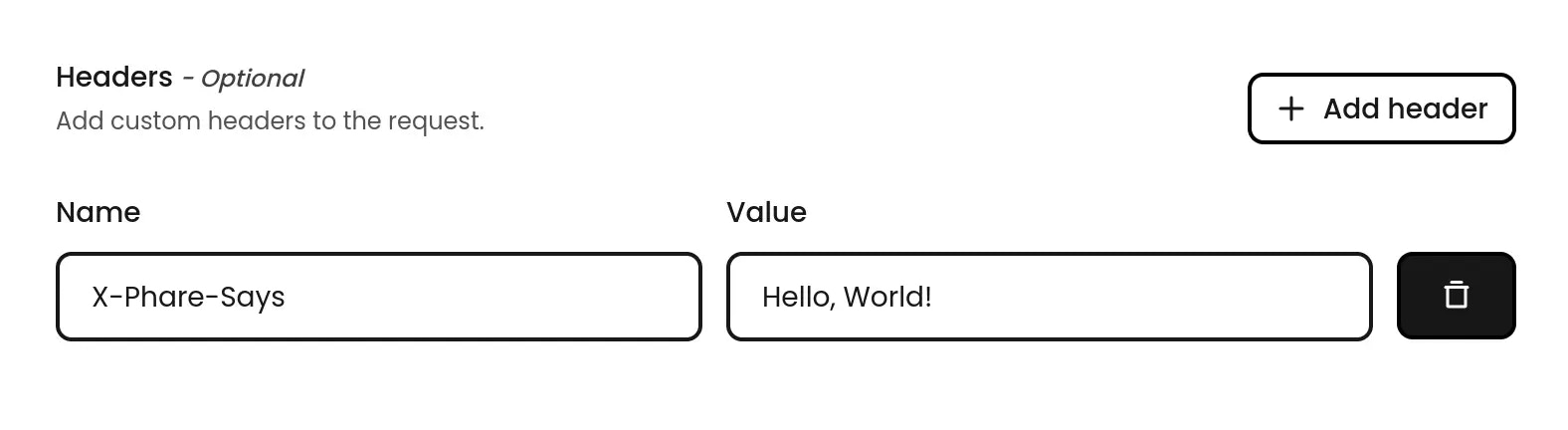Custom headers