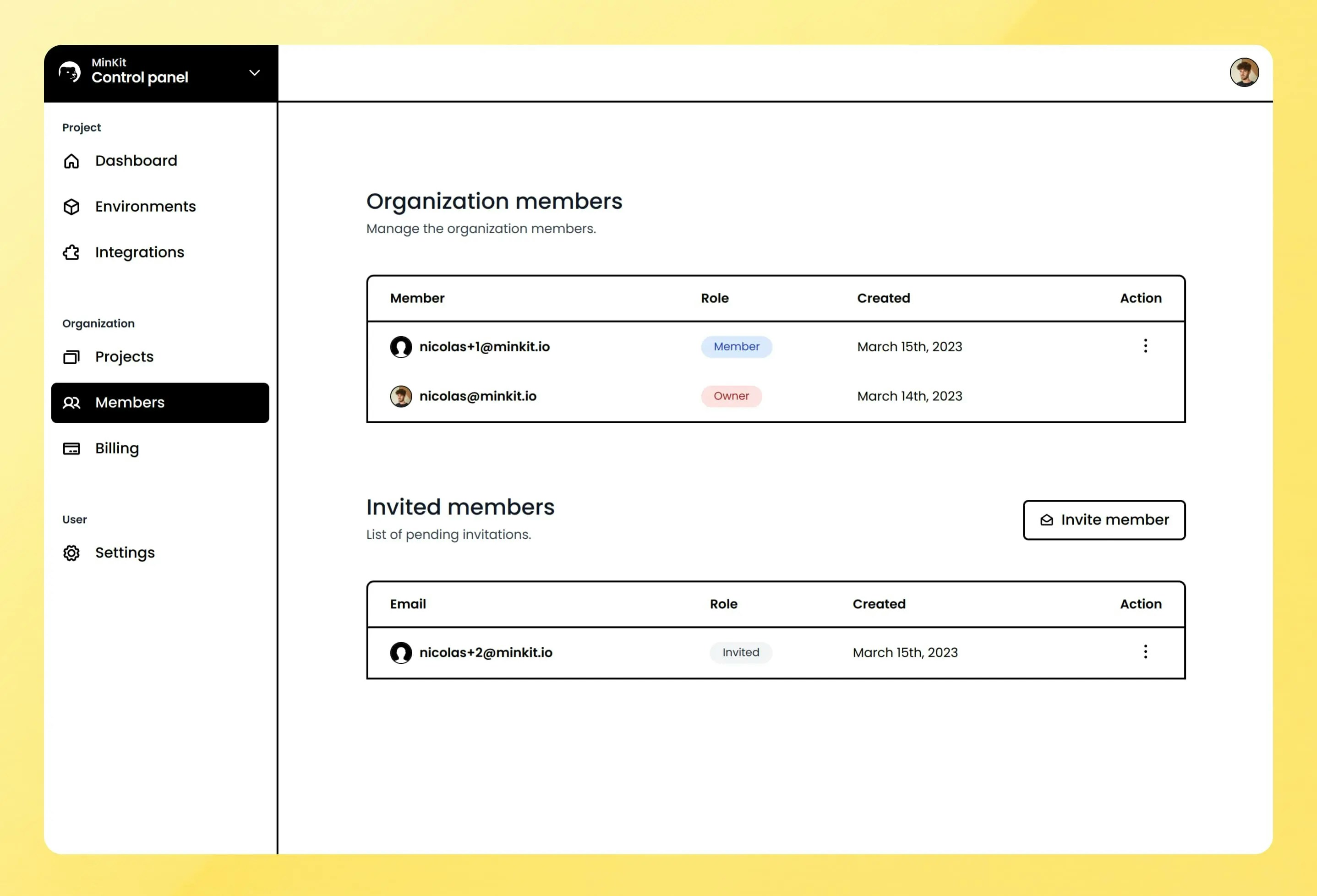 Phare members management