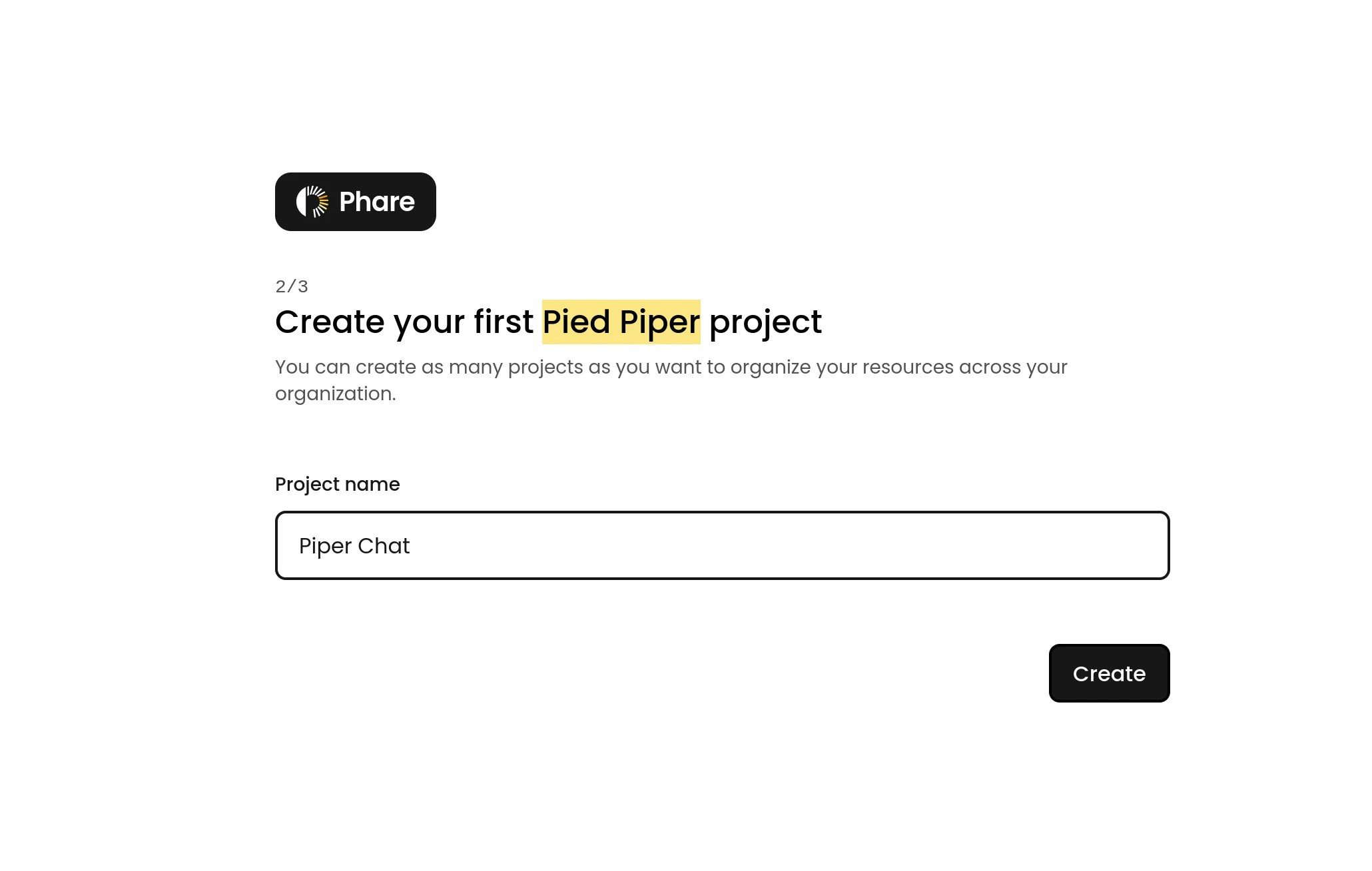 Project creation