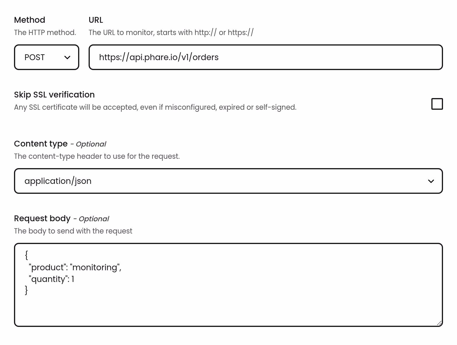POST request with a JSON body