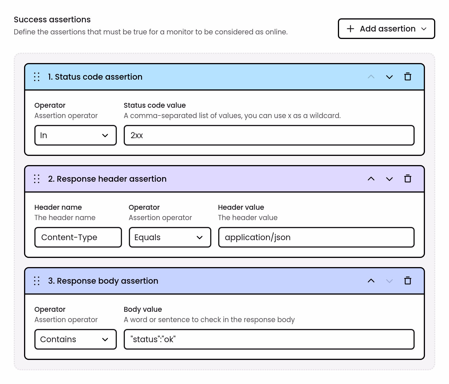 Phare Uptime success assertions