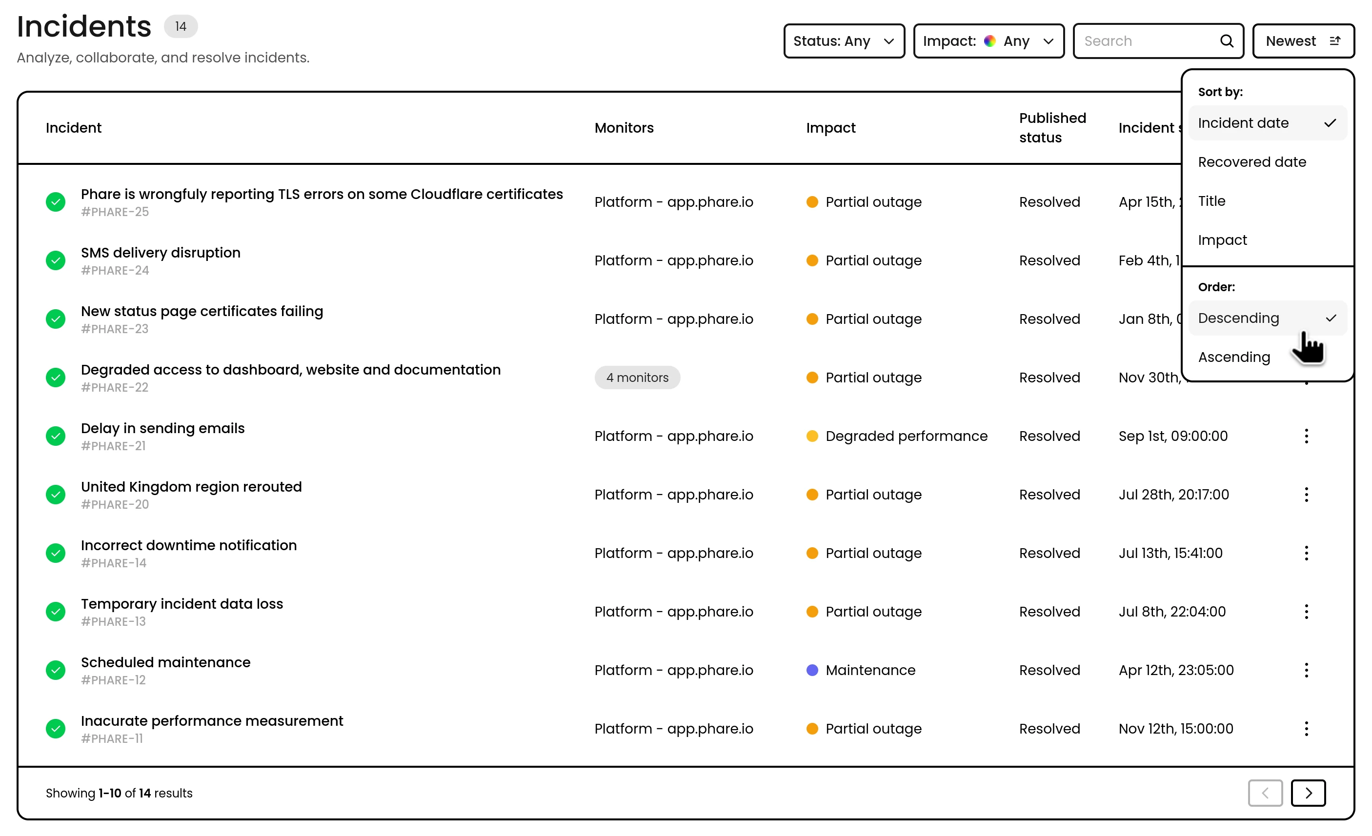 Ordering datatables