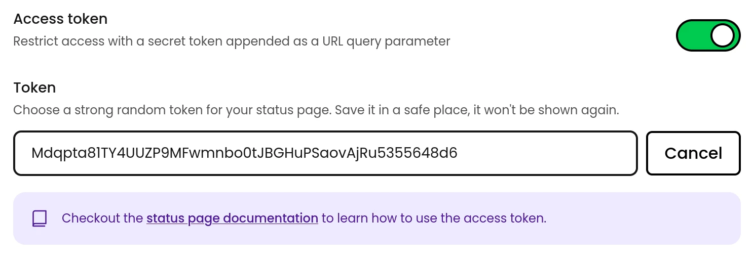 Access control token
