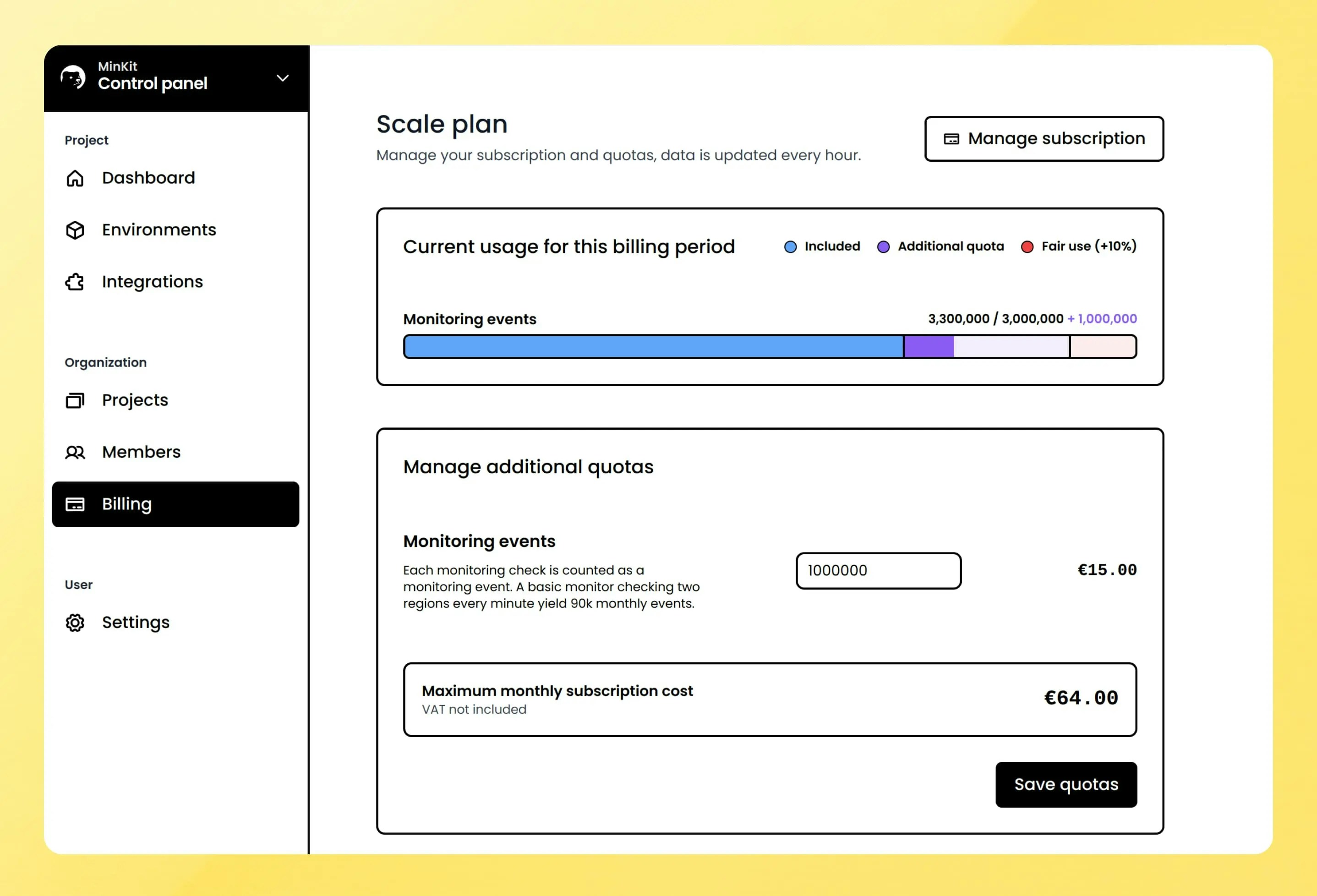 Phare billing management