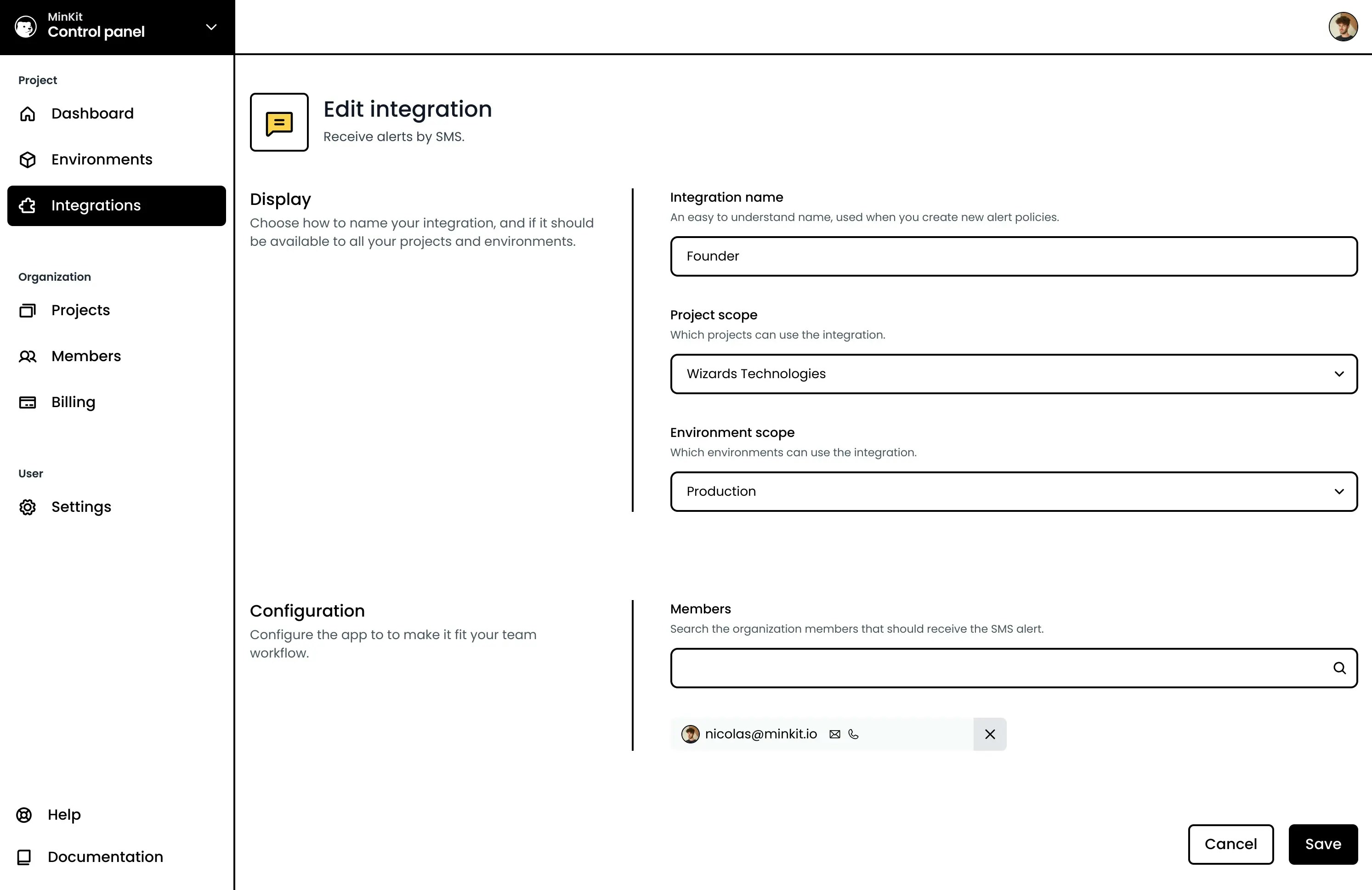 SMS integration