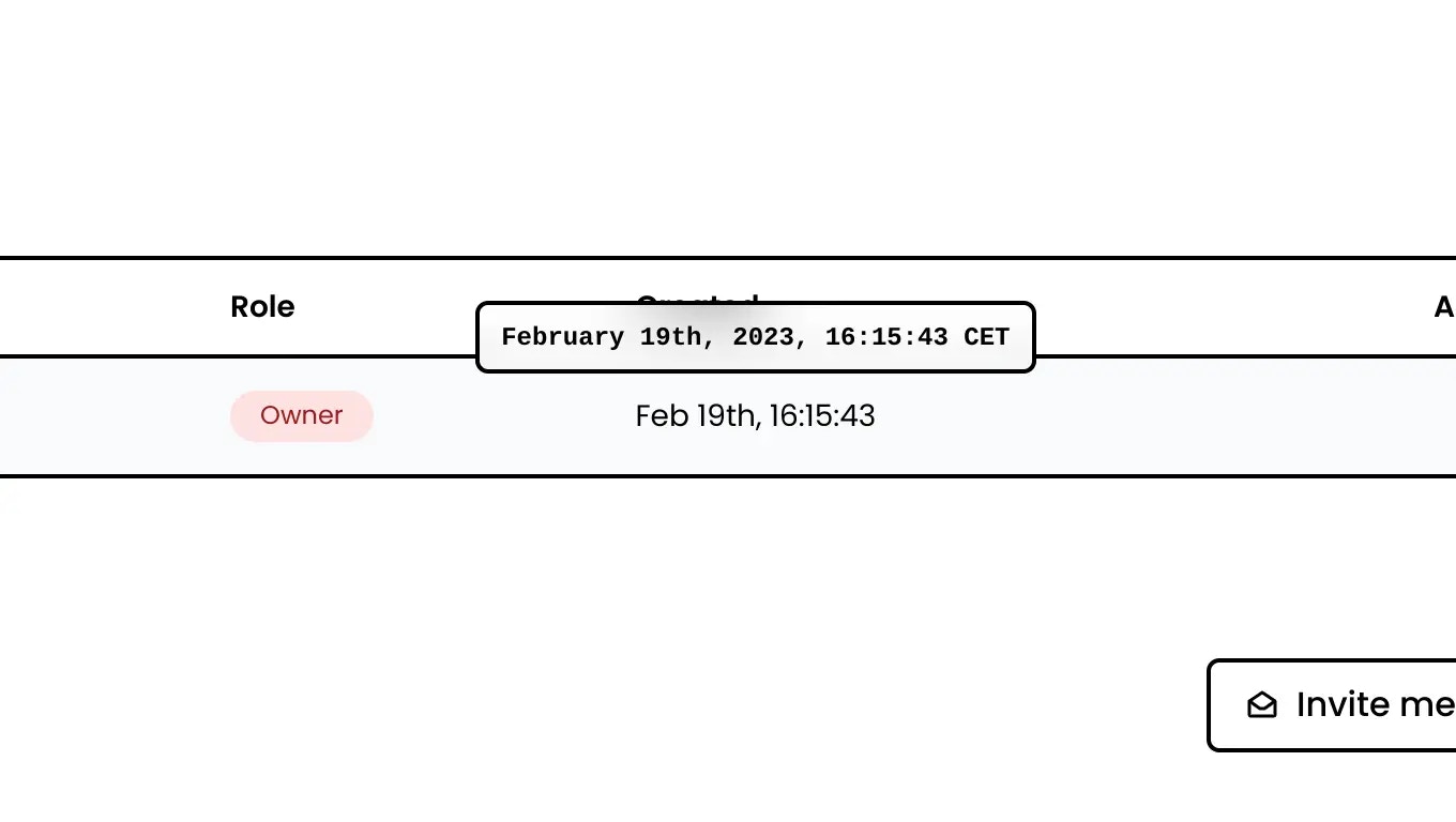 Datetime tooltip