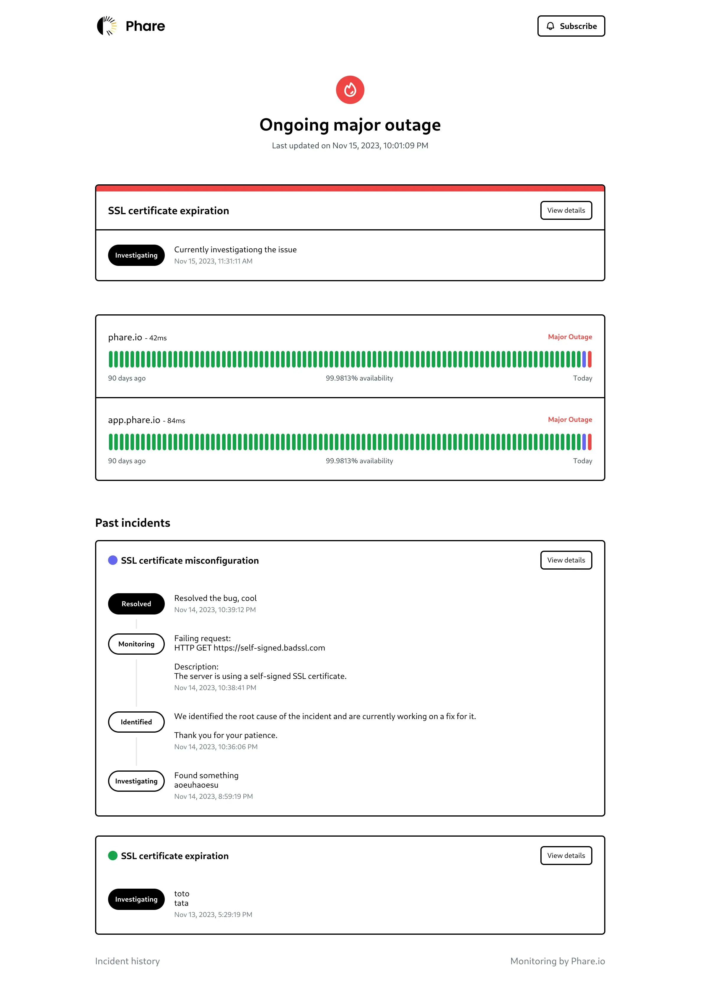 Status Page branding