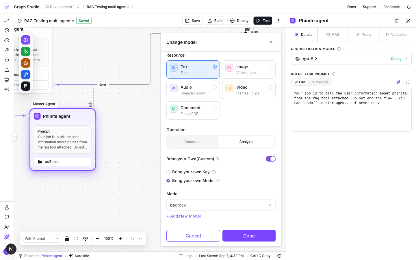 Change model modal with Bring your Own Custom and Bring your own Model