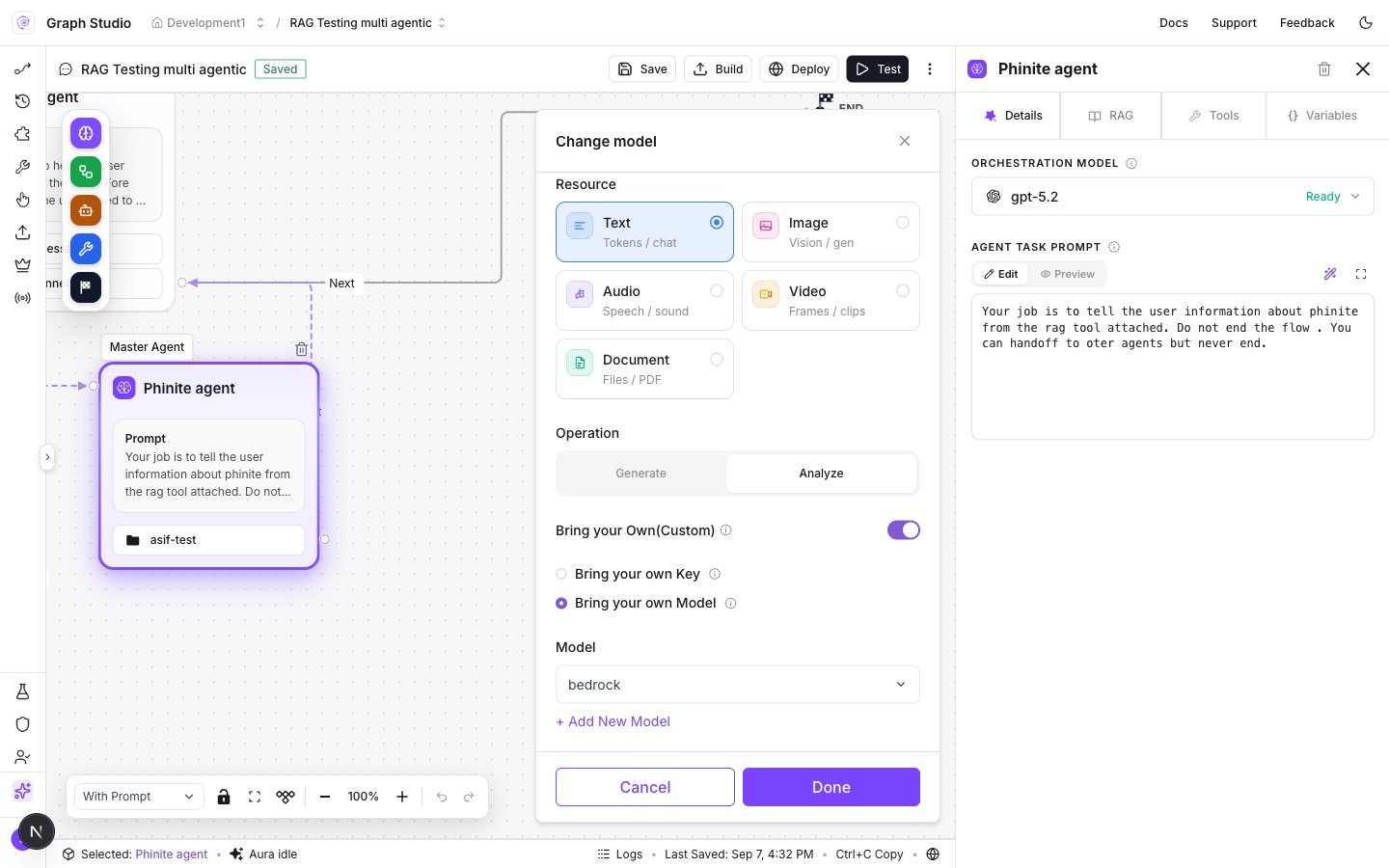 Change model modal with Bring your Own Custom and Bring your own Model