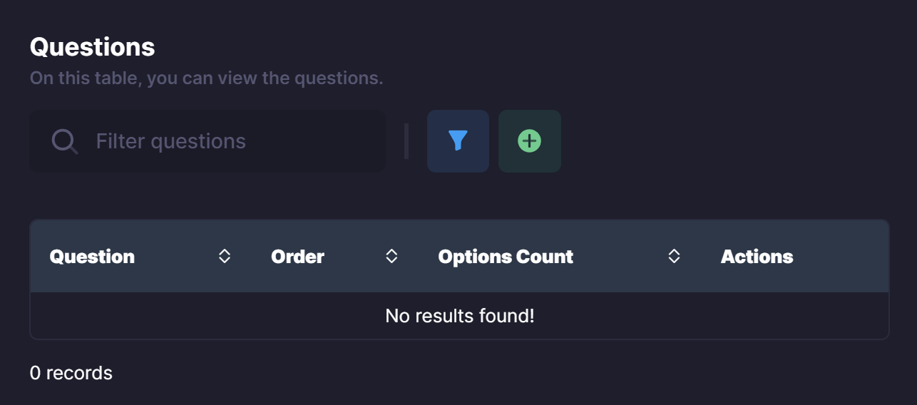 Add Questions Button