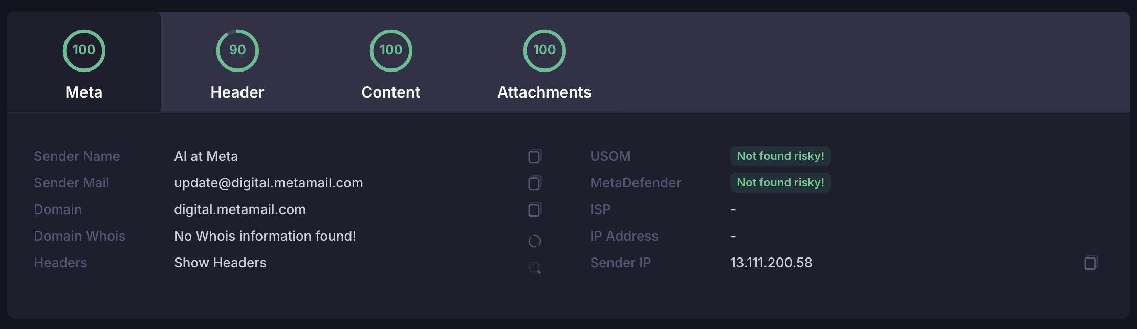 Reported Mail Details Bottom