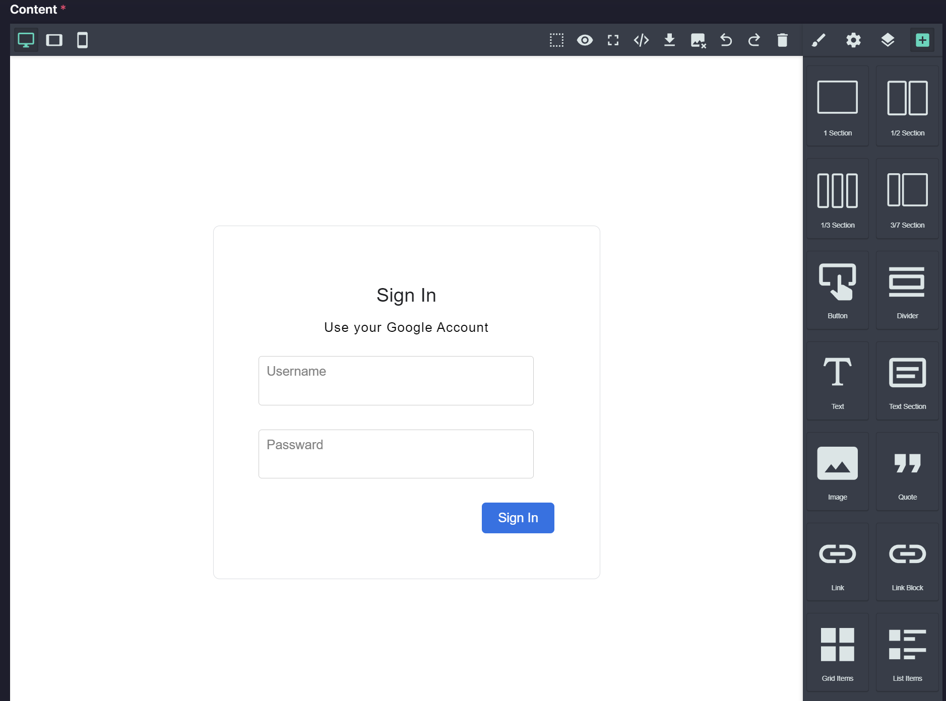Landing Page