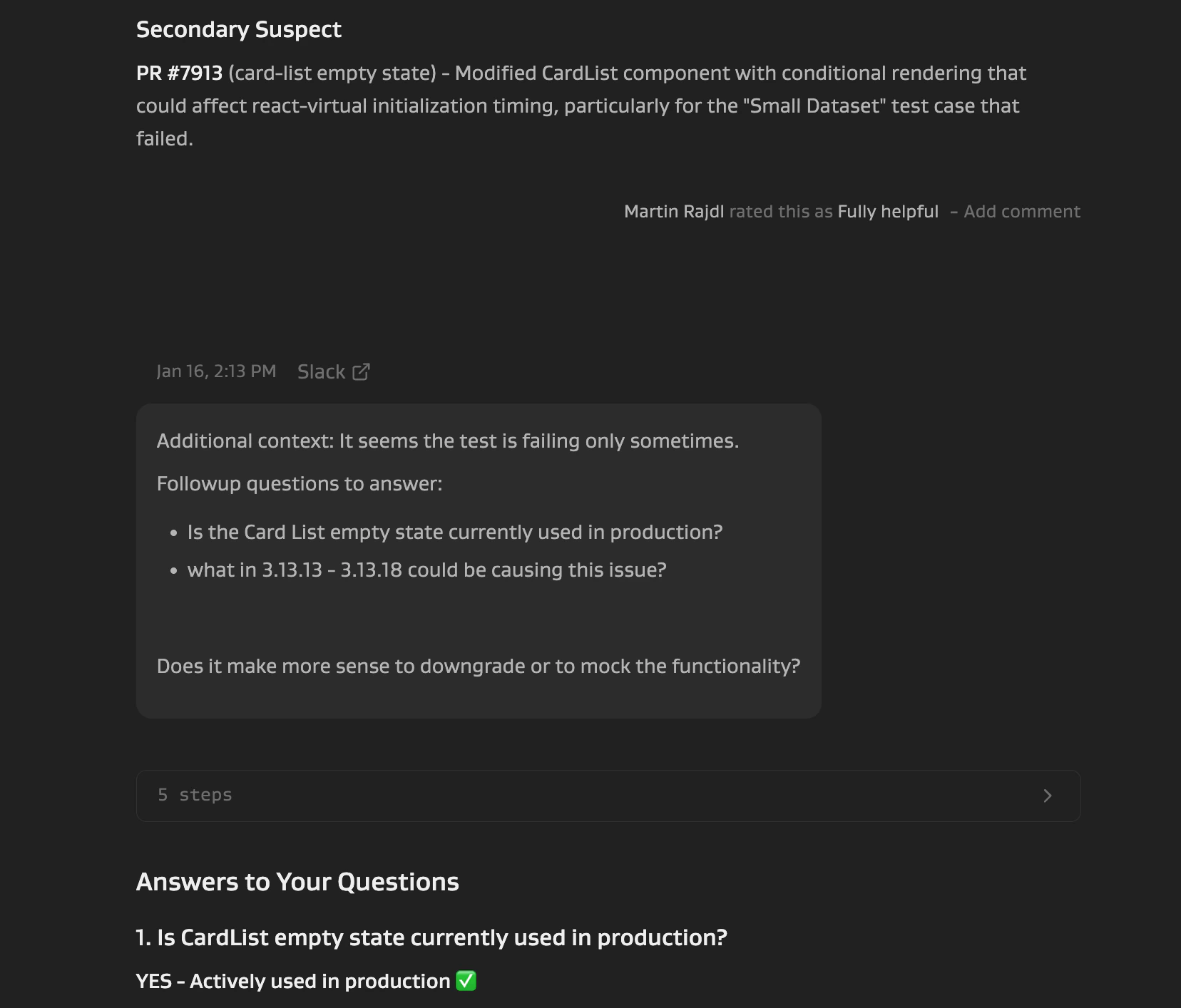 Follow-up investigation