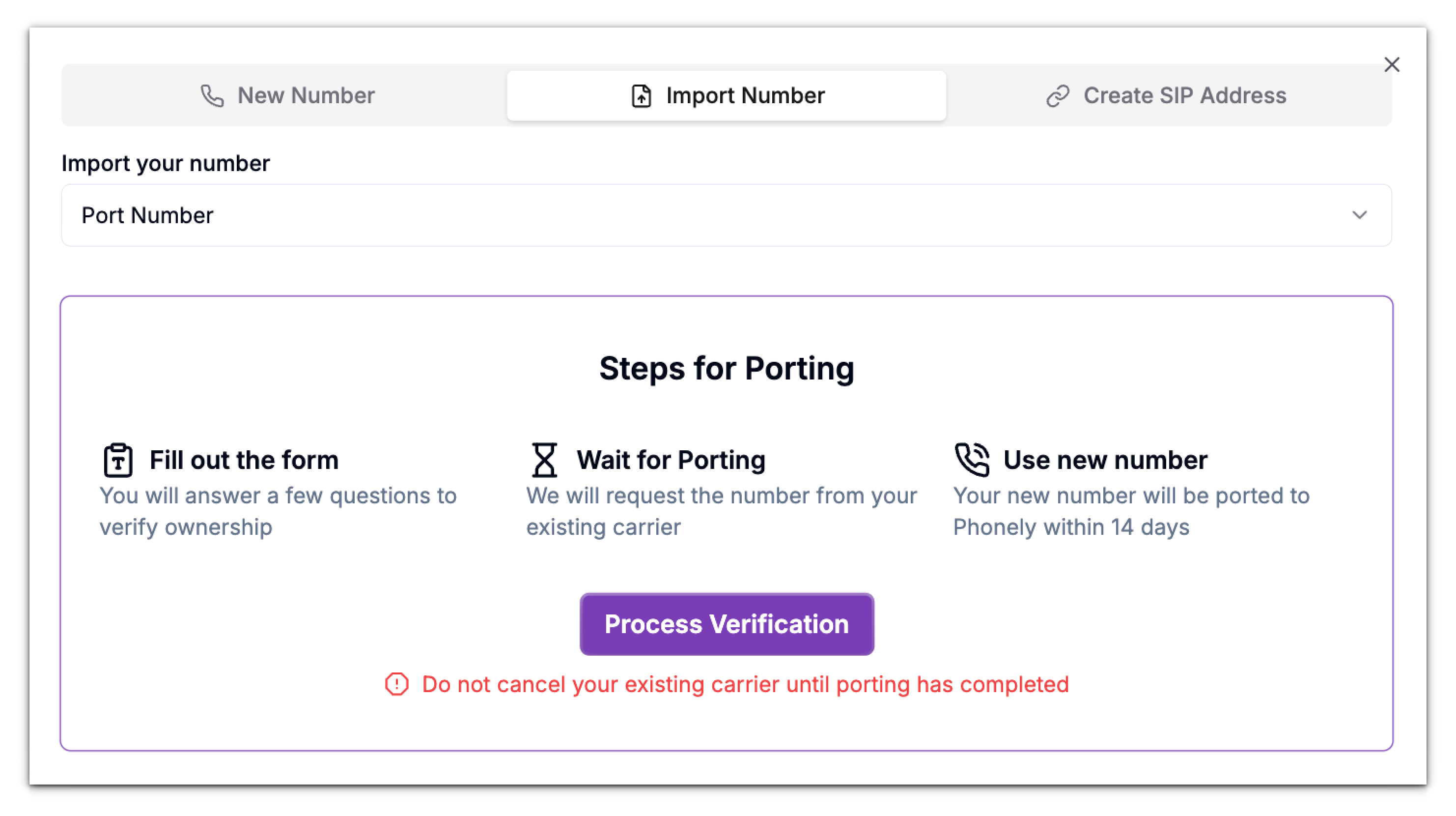 Port A Phone Number In Phonely Pn
