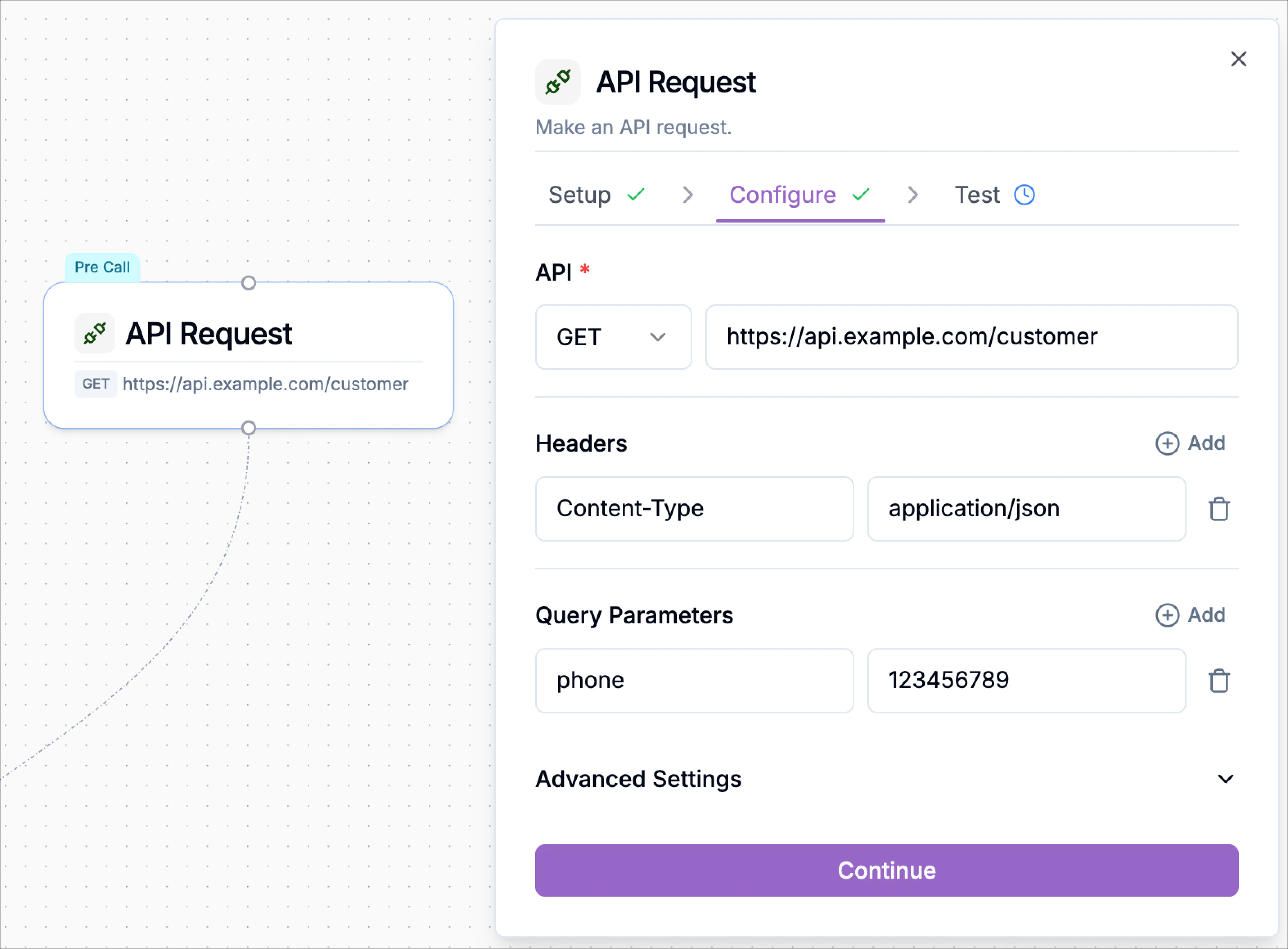 Configuringprecallapirequestfields