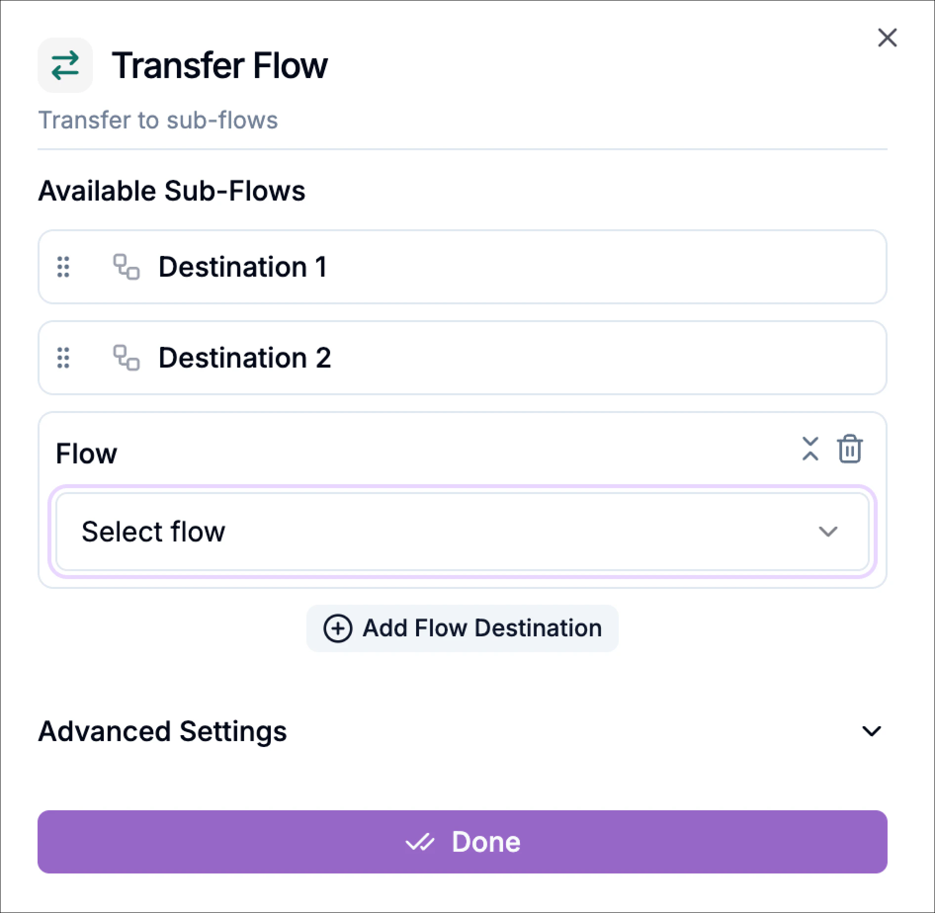 Add Flow Destinations Add Flow Destinations