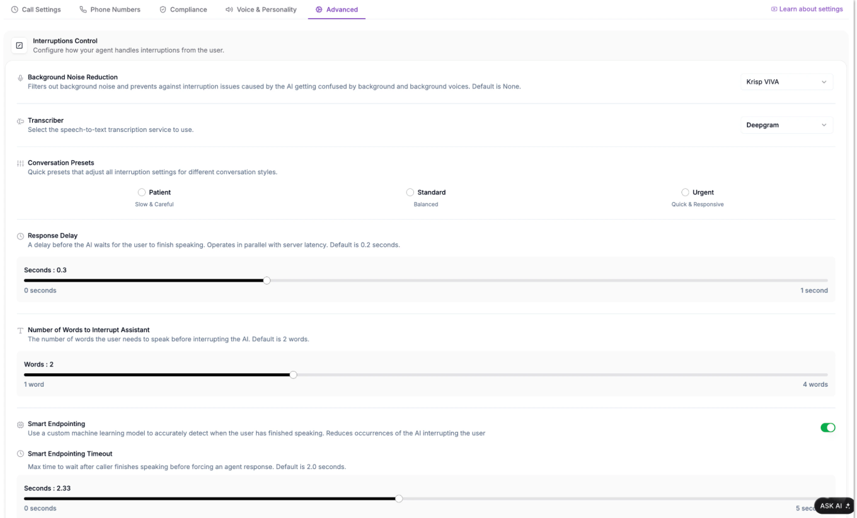Advanced Call Settings Phonely Advanced Call Settings Phonely