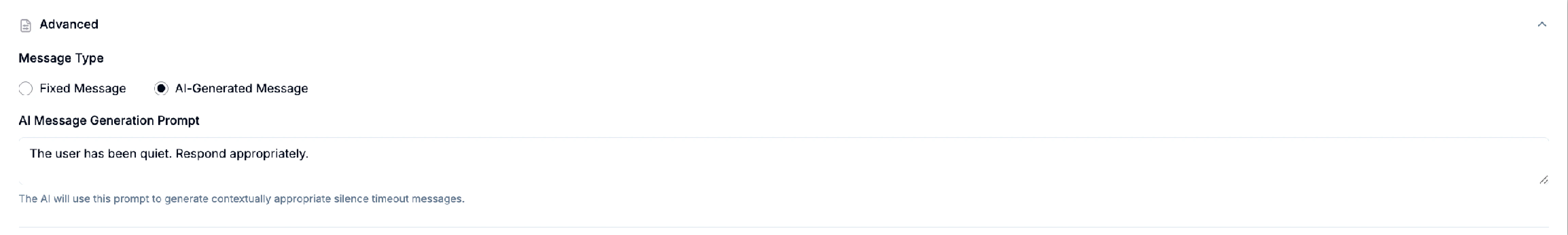 Advanced Message Type Settings