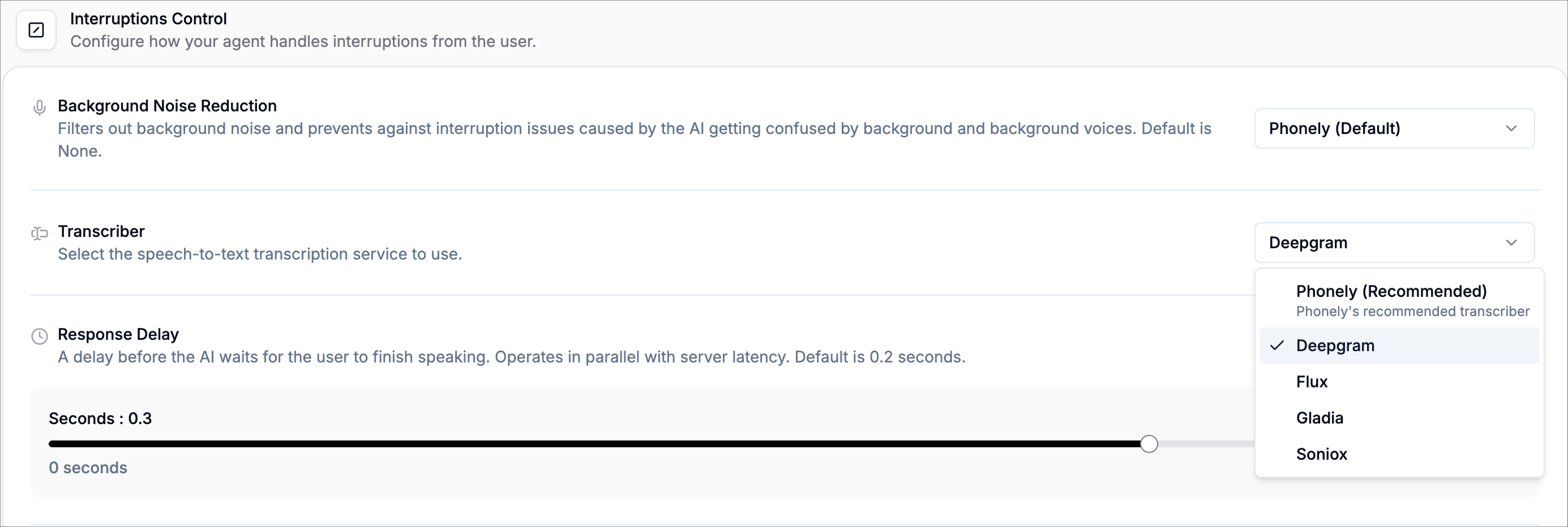Noise Response Delay And Transcriber