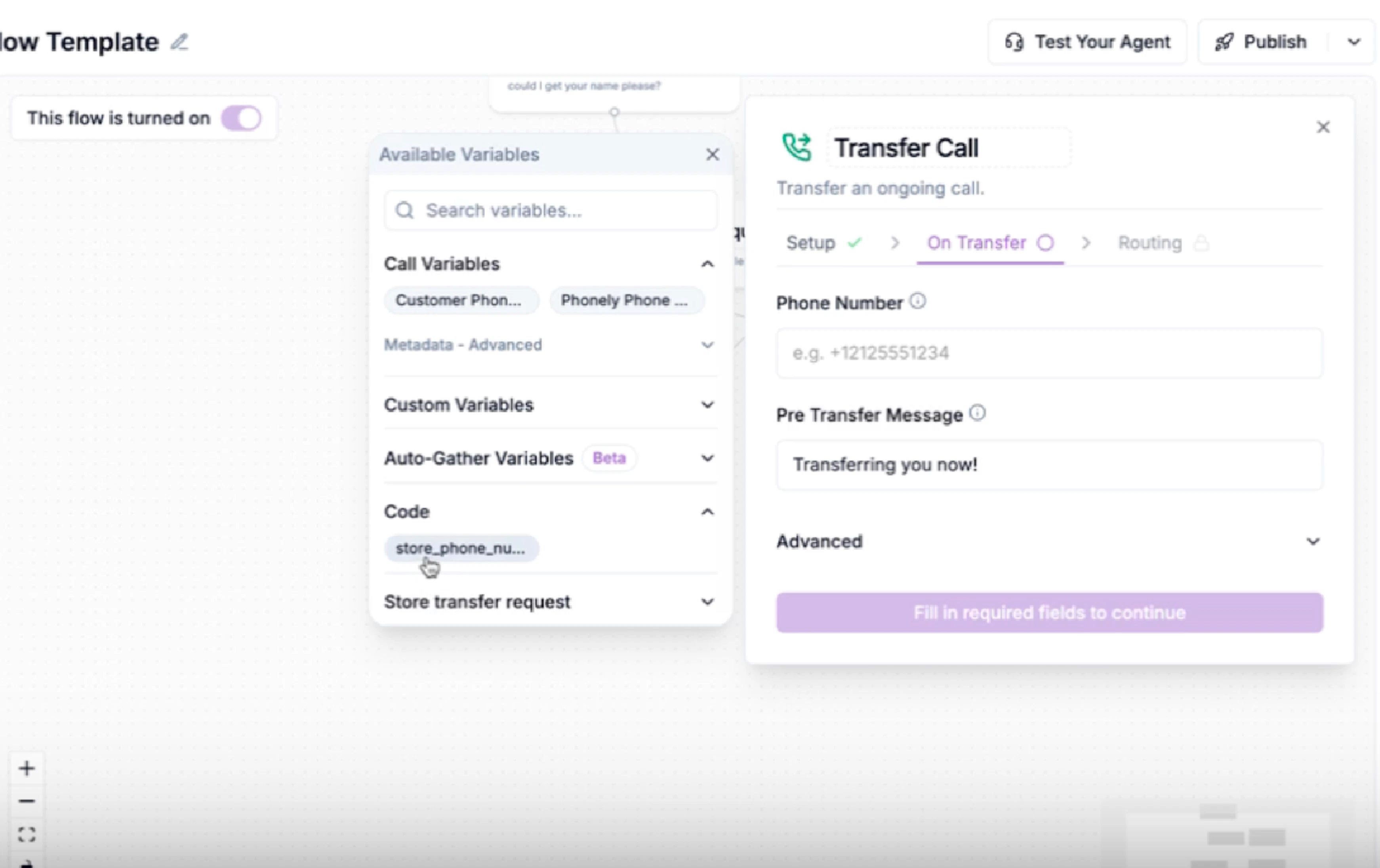 On Transfer Call Block