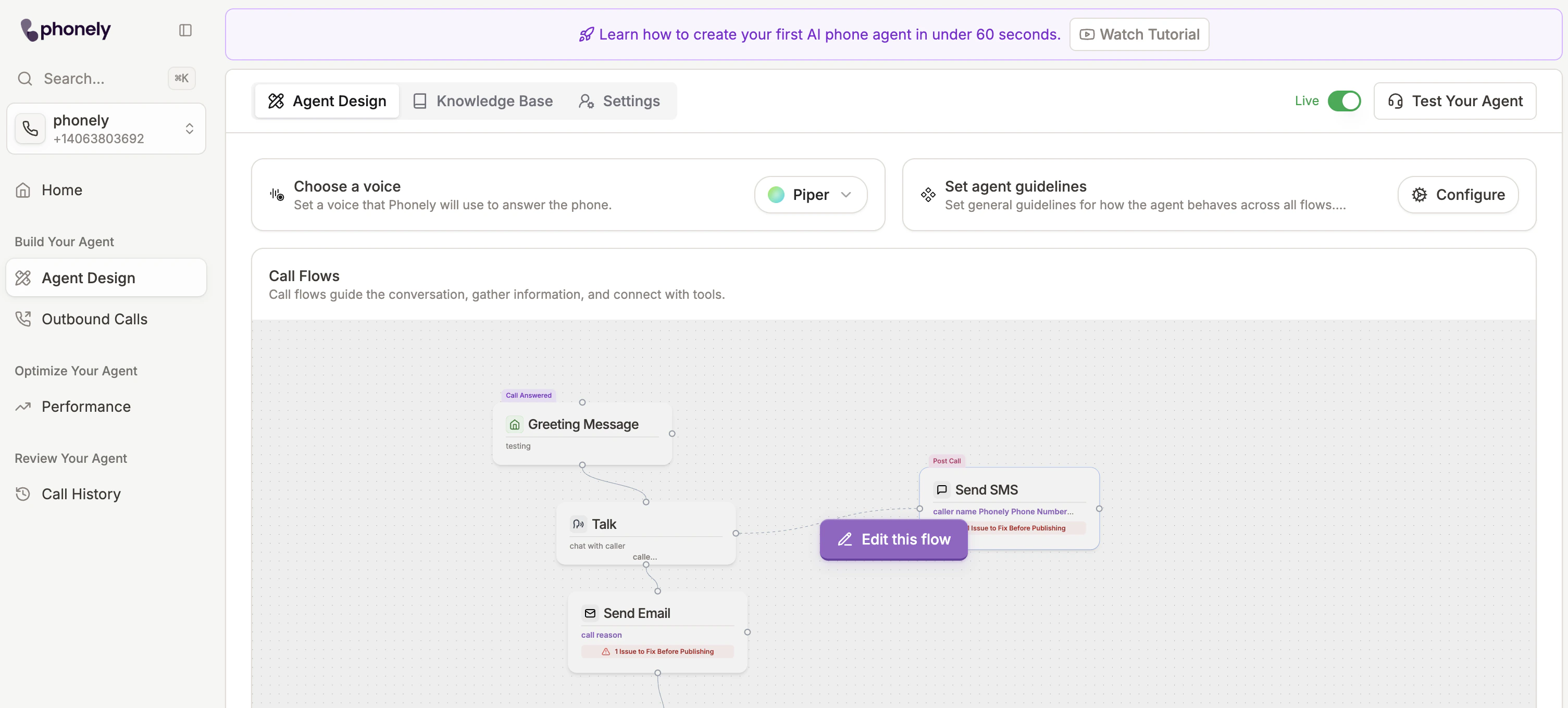 Agent Design page