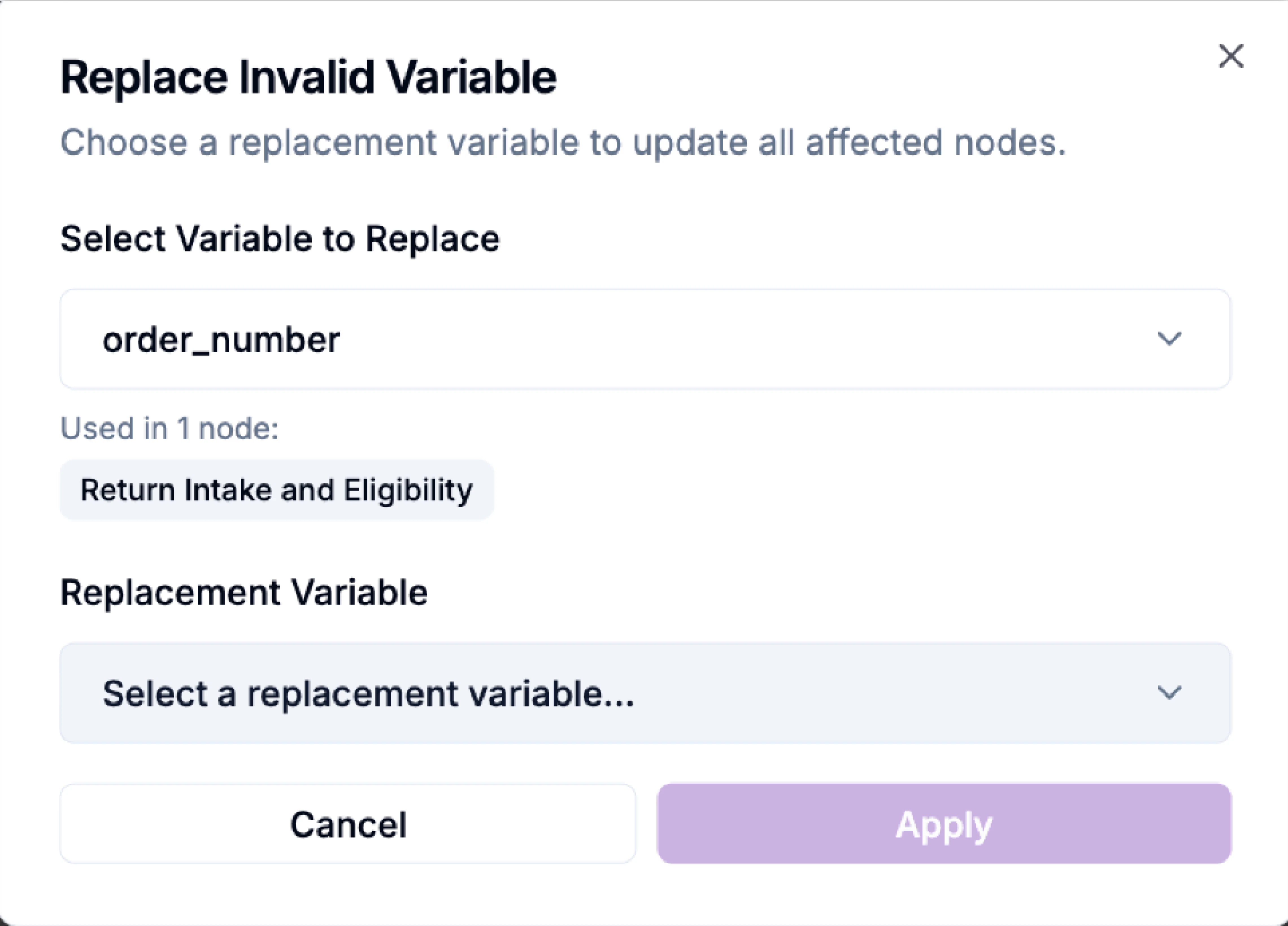 Replacing Invalid Variables Replacing Invalid Variables
