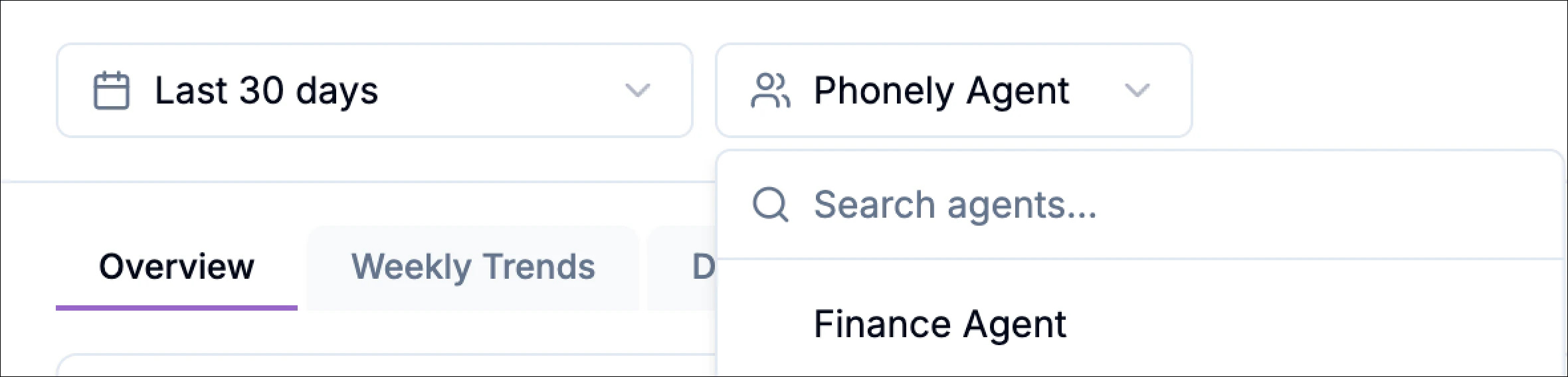 Selecting An Agent Perfomance Tab